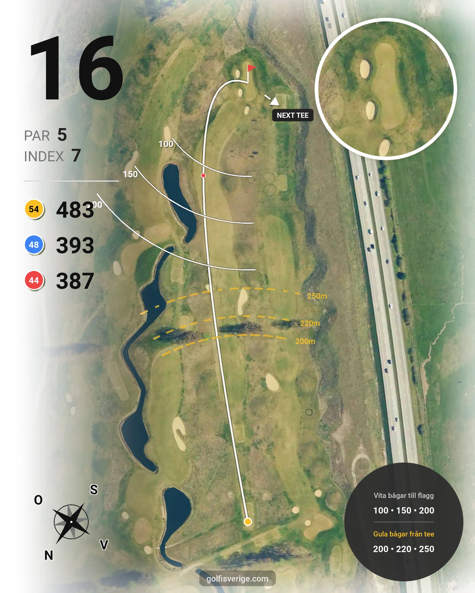 Banguide Öresunds Golf på Öresunds Golf - Hål 16 karta