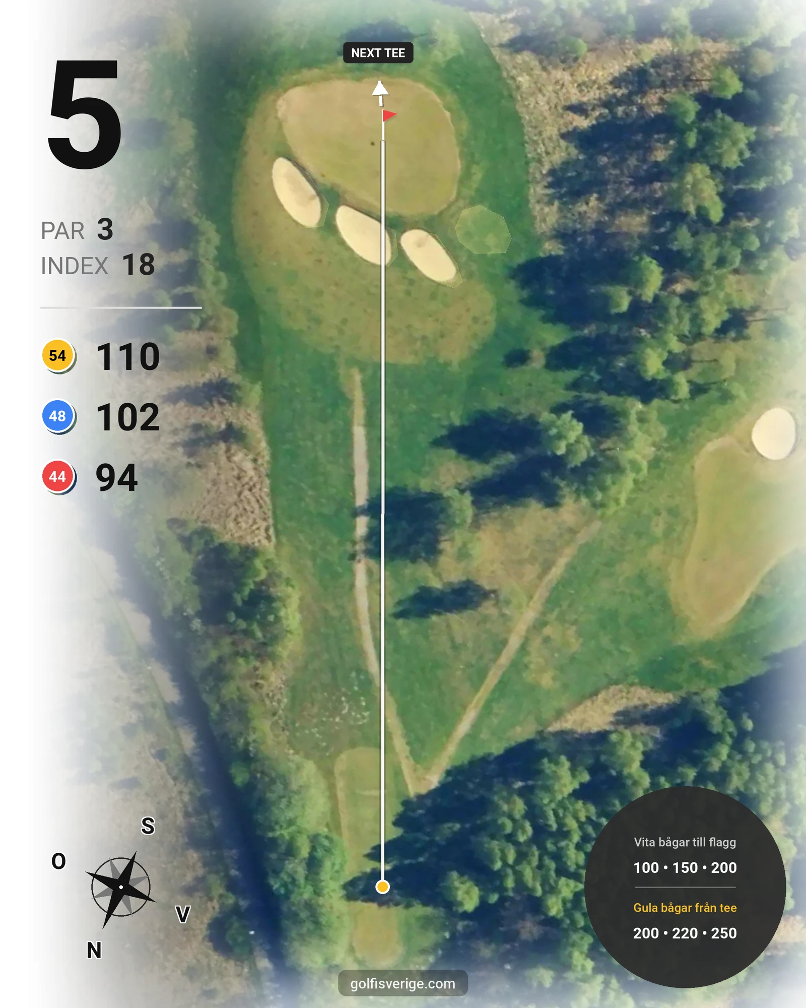 Banguide Öresunds Golf på Öresunds Golf - Hål 5 karta