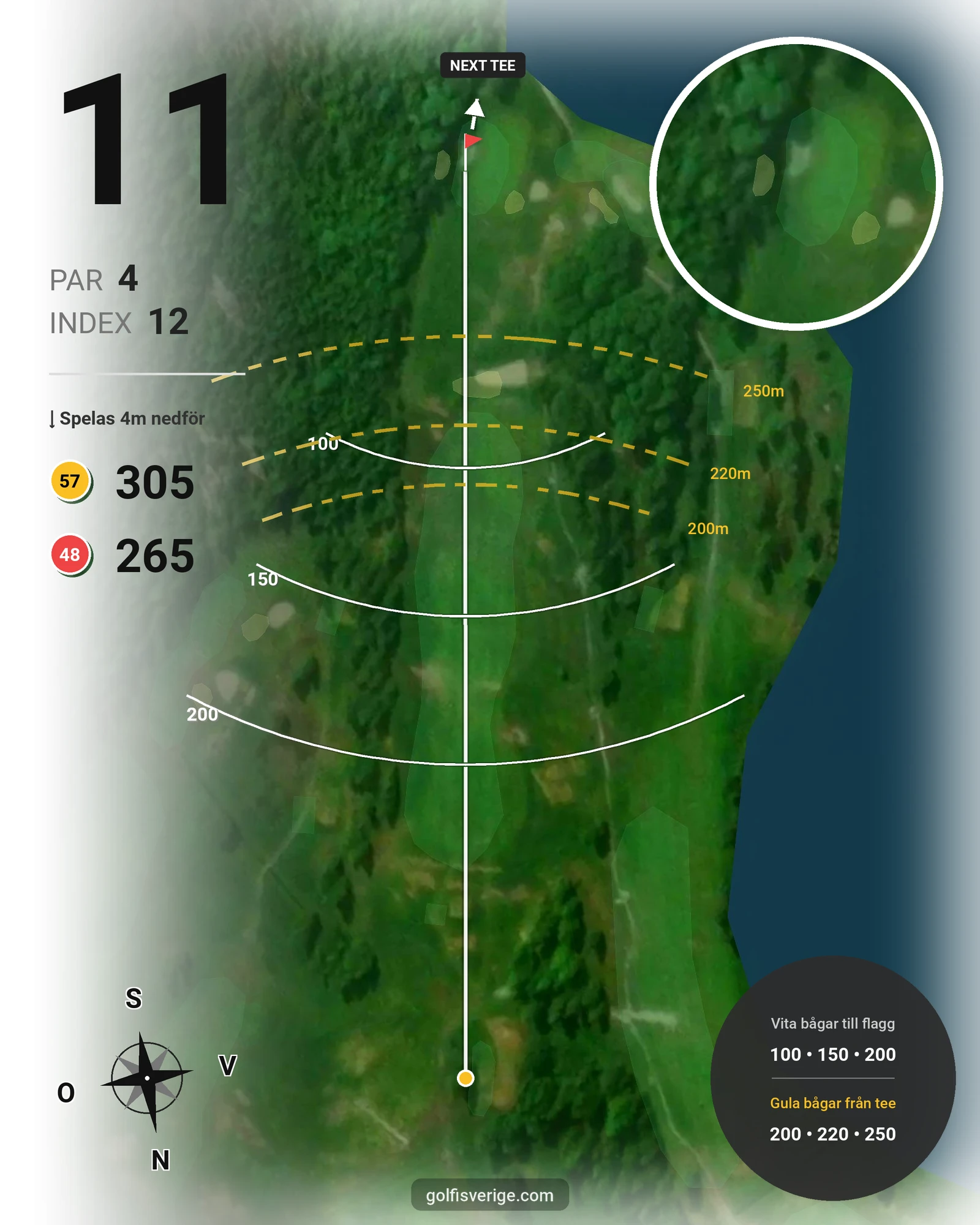 Banguide Puttoms 18 hål hål 11 karta