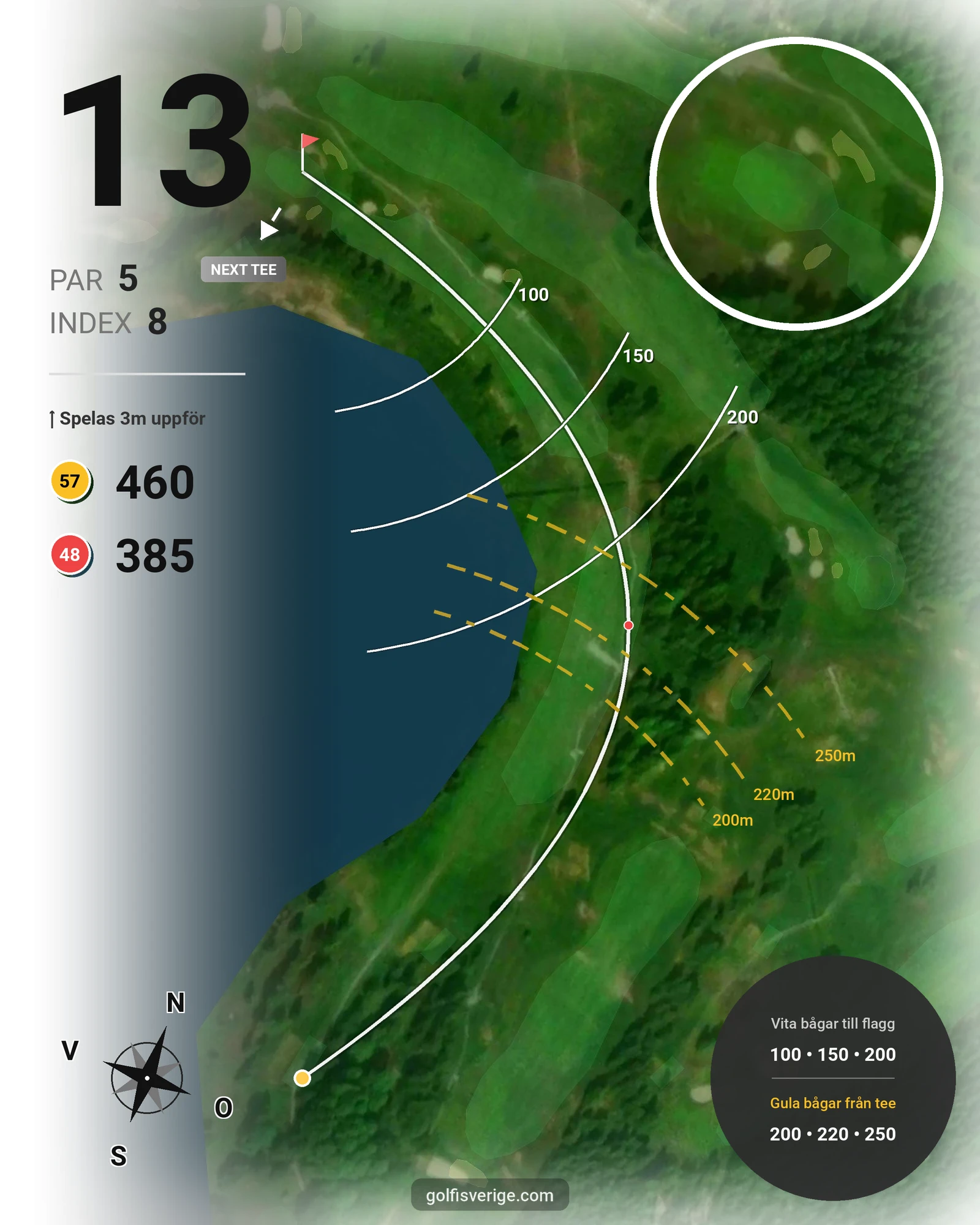 Banguide Puttoms 18 hål hål 13 karta