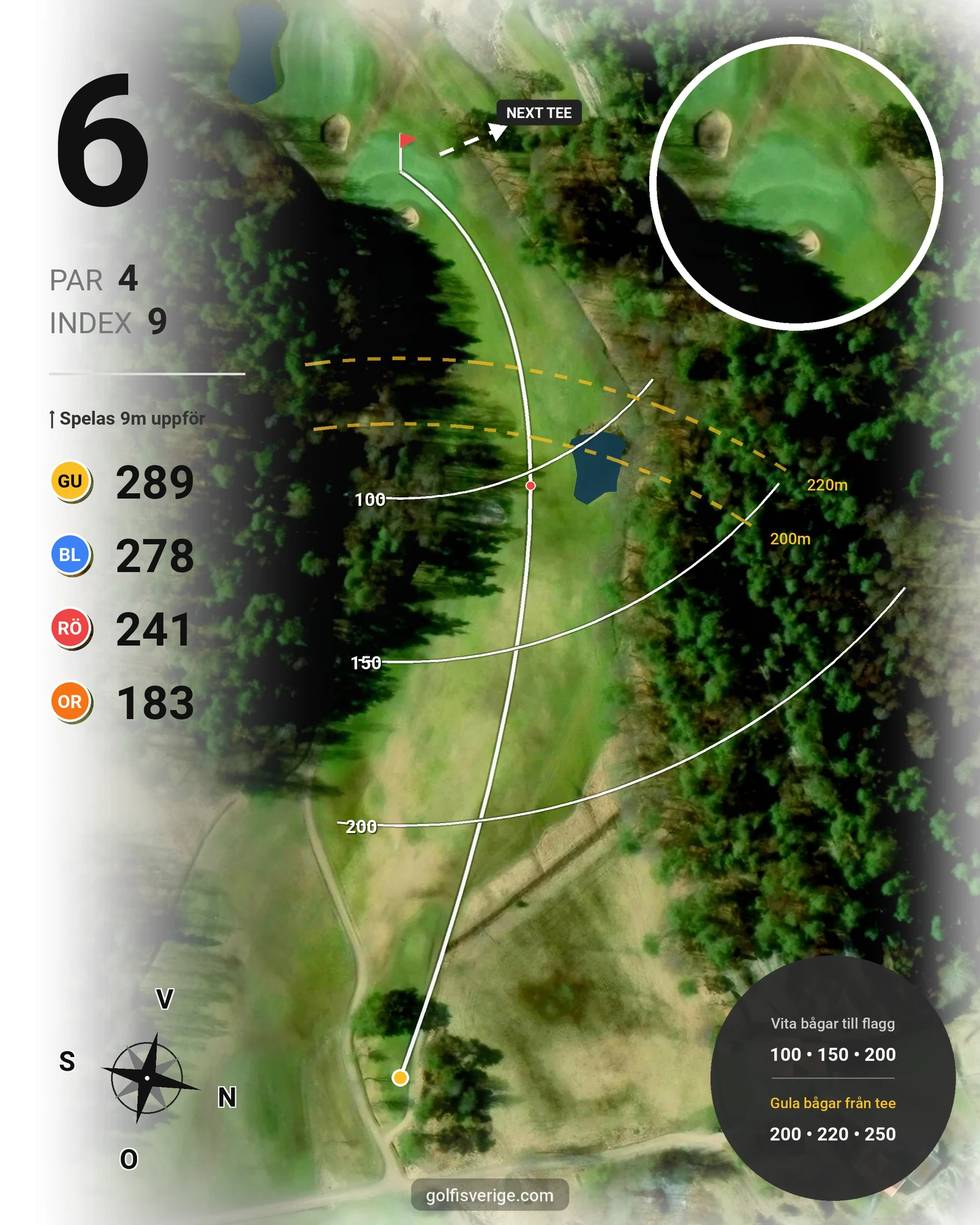 Banguide 18 - hål Orust GK på Orust Golfklubb - Hål 6 karta