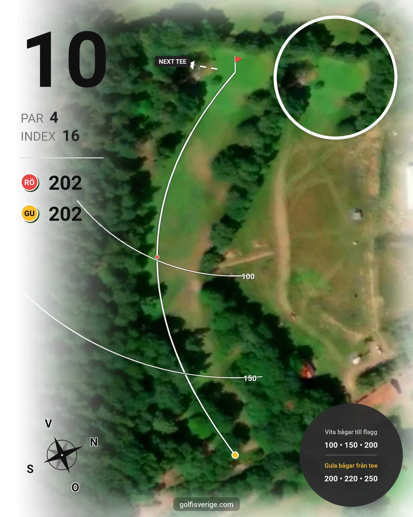Banguide Östad golf Väderstad på Östad Golf Väderstad - Hål 10 karta