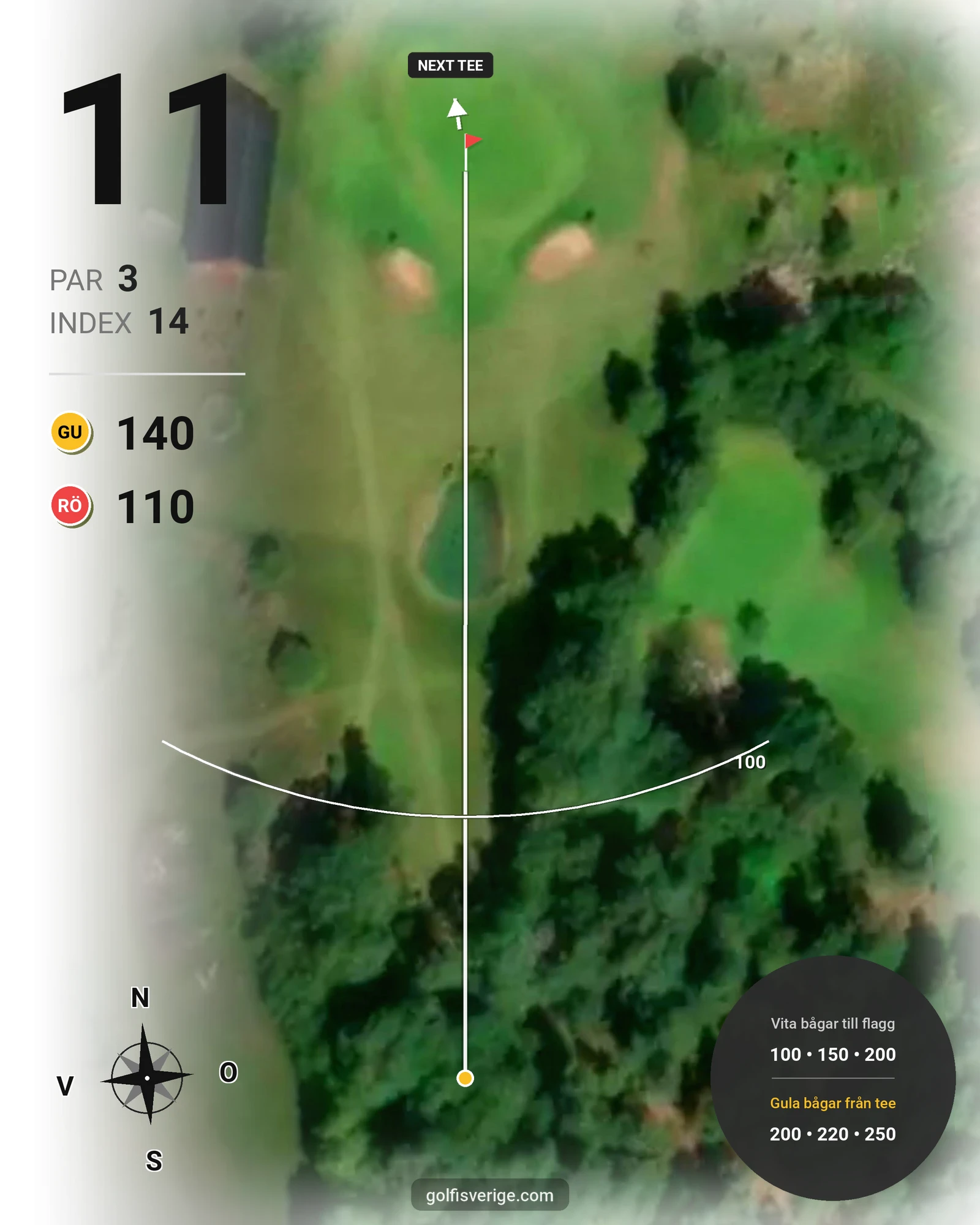 Banguide Östad golf Väderstad på Östad Golf Väderstad - Hål 11 karta