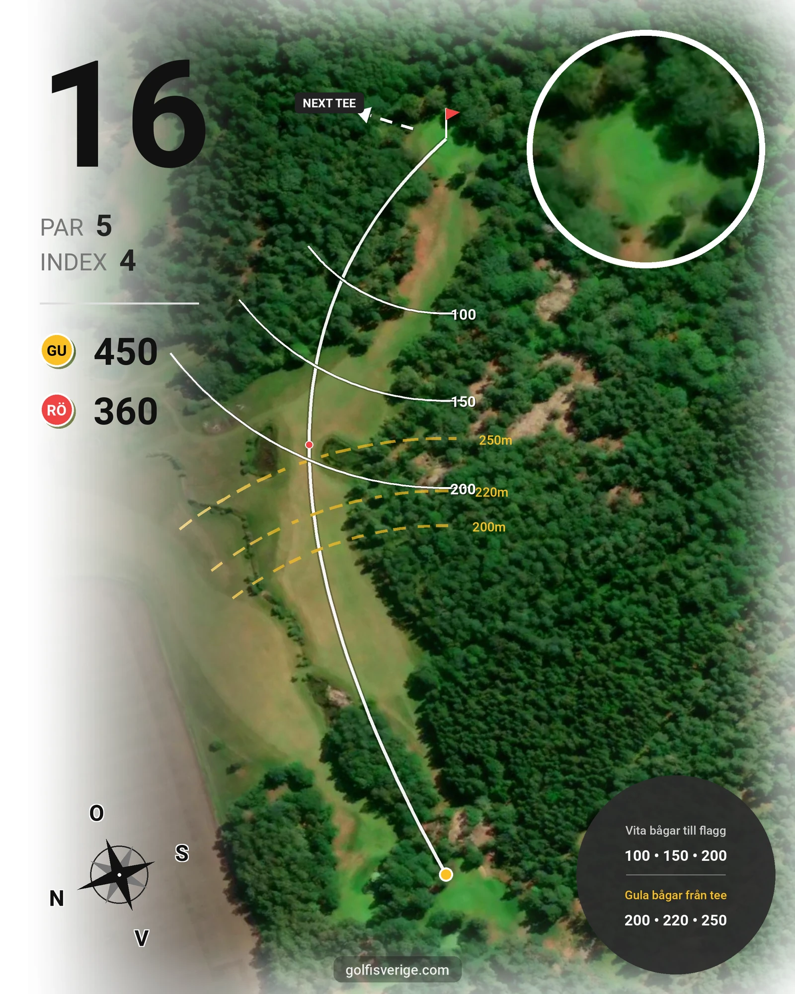 Banguide Östad golf Väderstad på Östad Golf Väderstad - Hål 16 karta