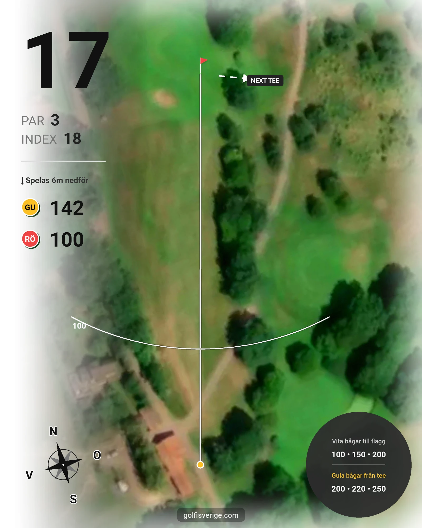 Banguide Östad golf Väderstad på Östad Golf Väderstad - Hål 17 karta