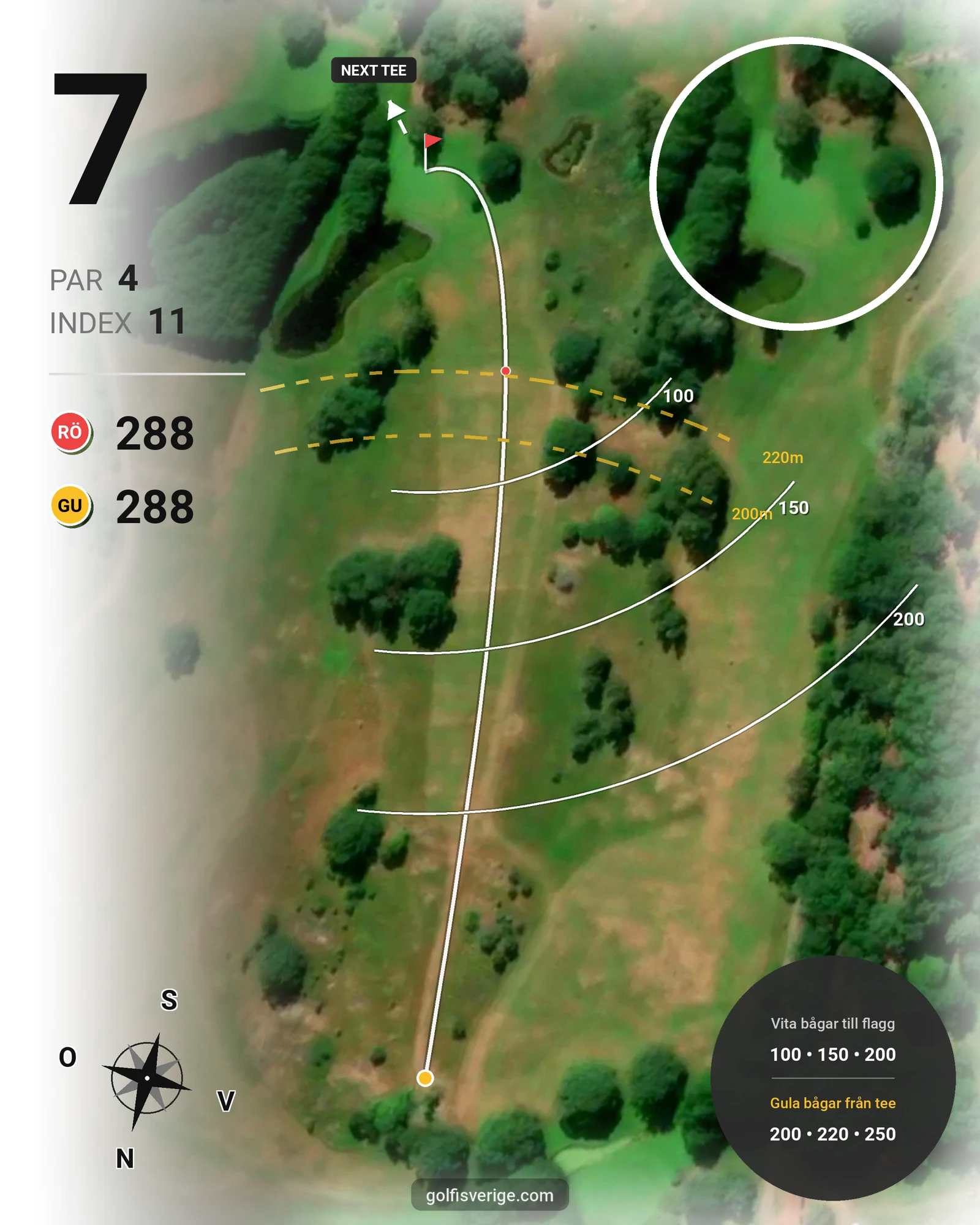 Banguide Östad golf Väderstad på Östad Golf Väderstad - Hål 7 karta