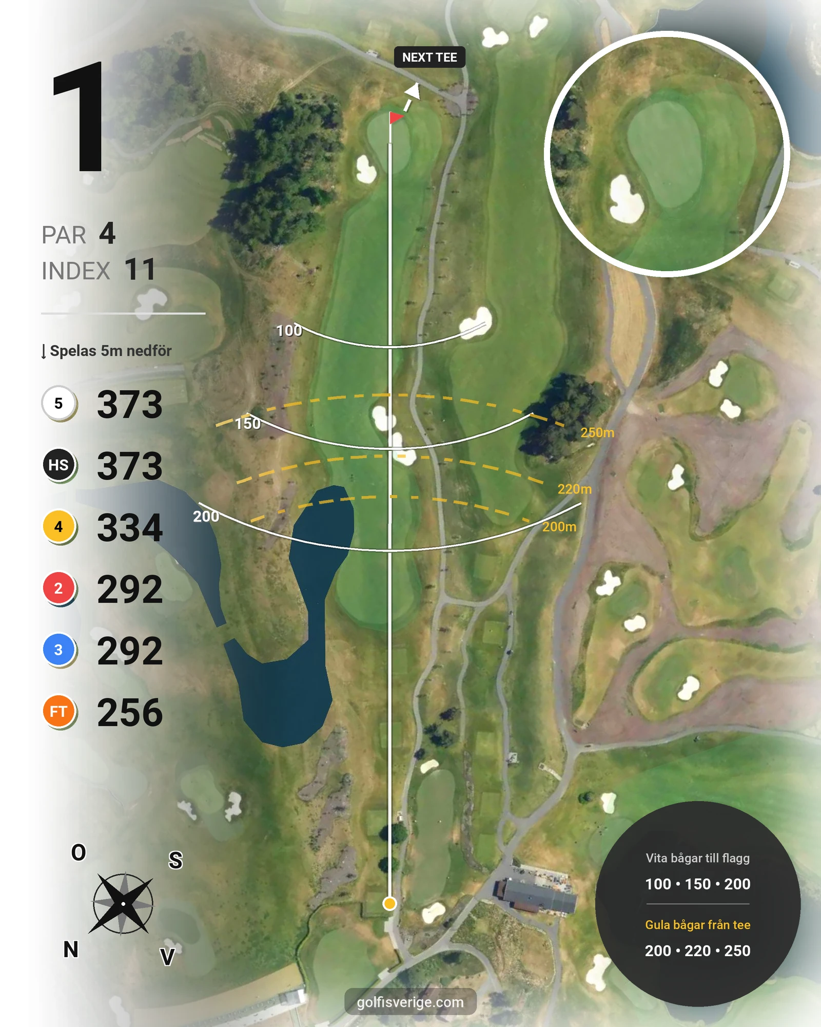 Banguide East Course hål 1 karta
