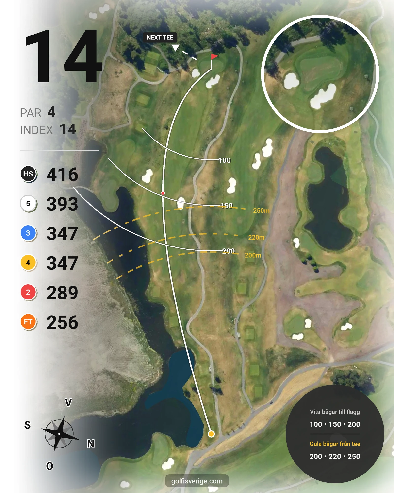 Banguide East Course hål 14 karta