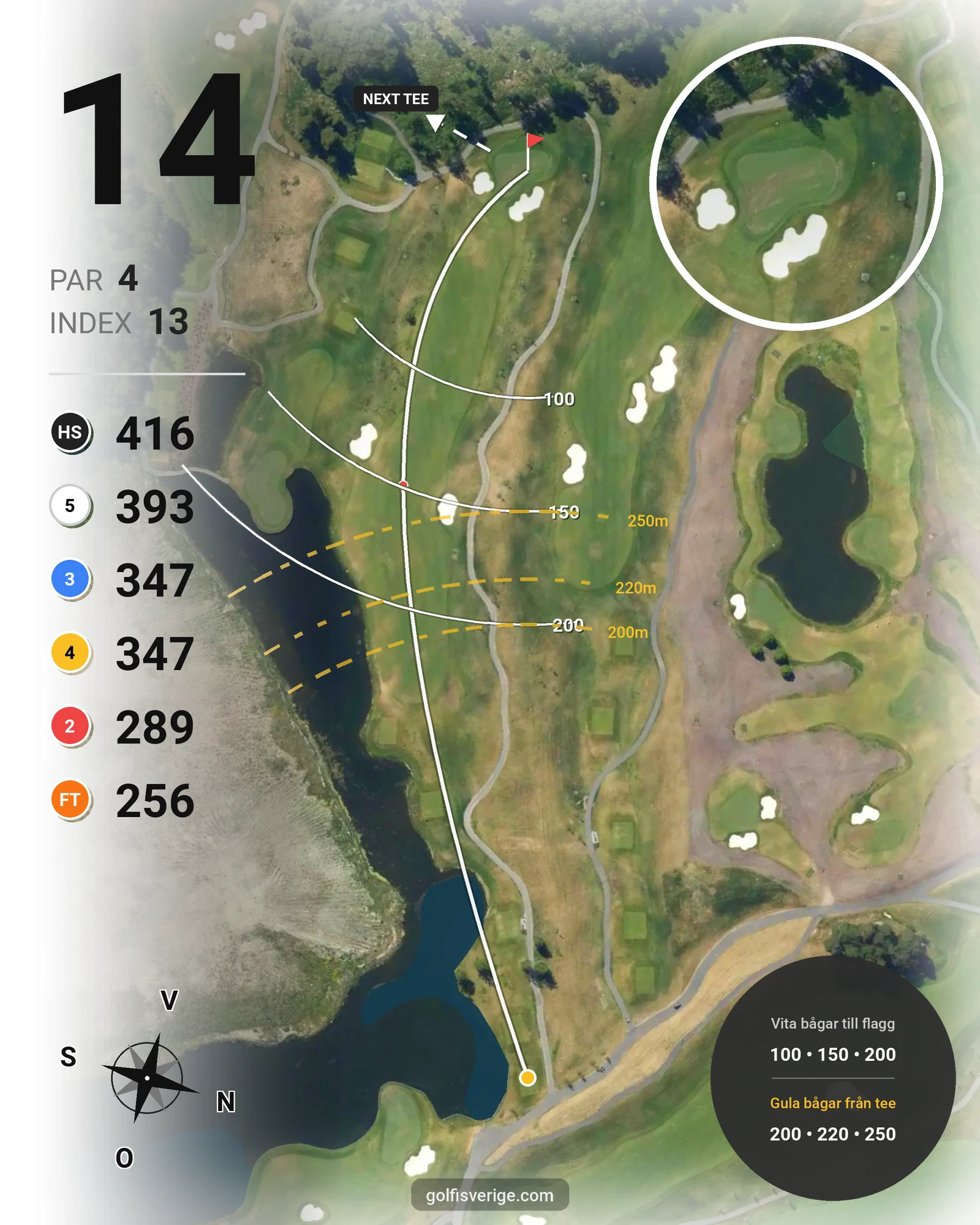 Banguide East Course hål 10-18 hål 14 karta