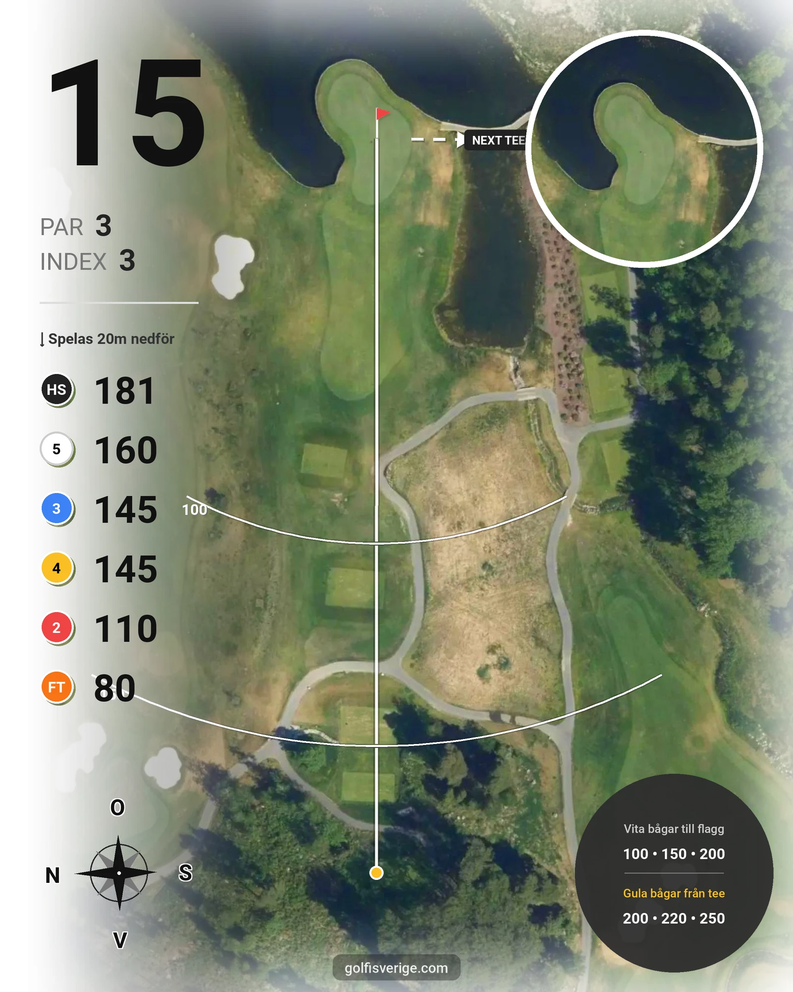 Banguide East Course hål 10-18 hål 15 karta