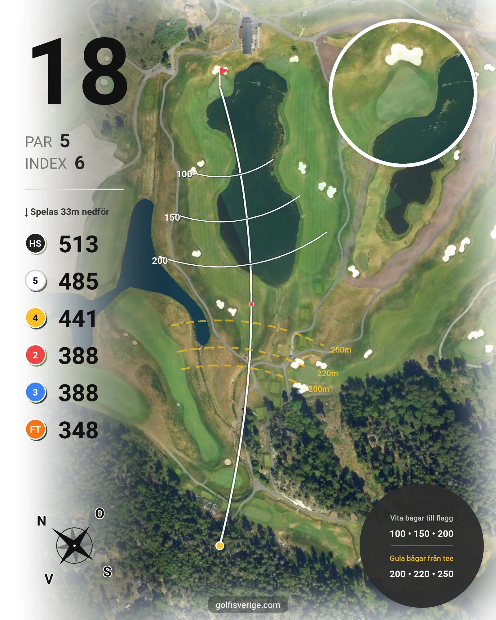 Banguide East Course hål 18 karta