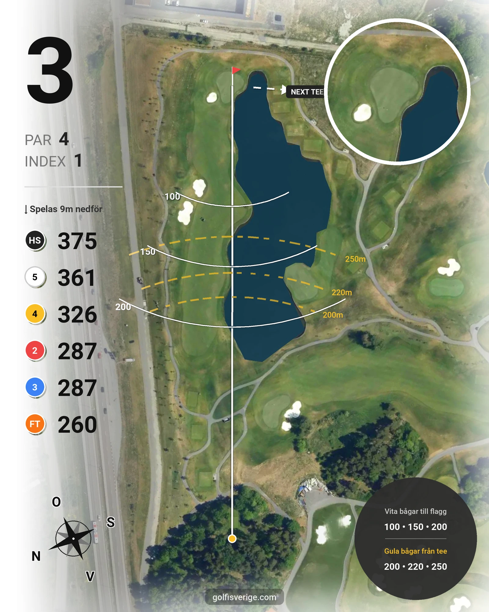 Banguide East Course hål 3 karta