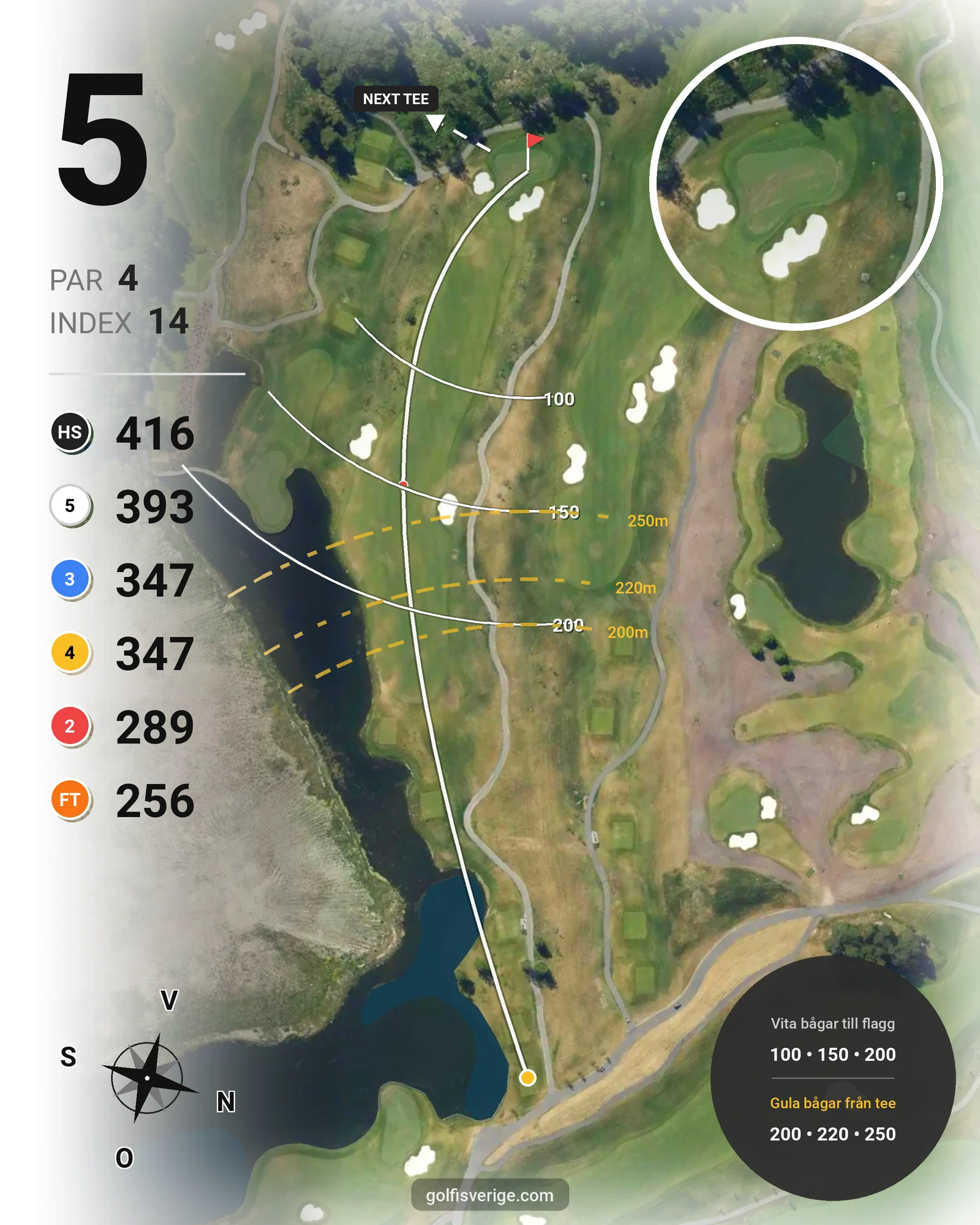Banguide East Course hål 10-18 hål 5 karta