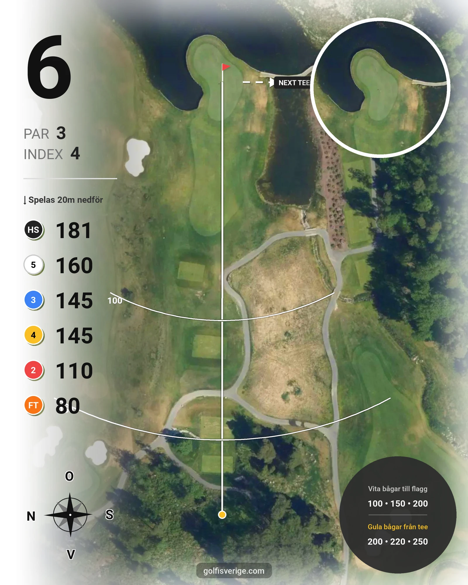Banguide East Course hål 10-18 hål 6 karta