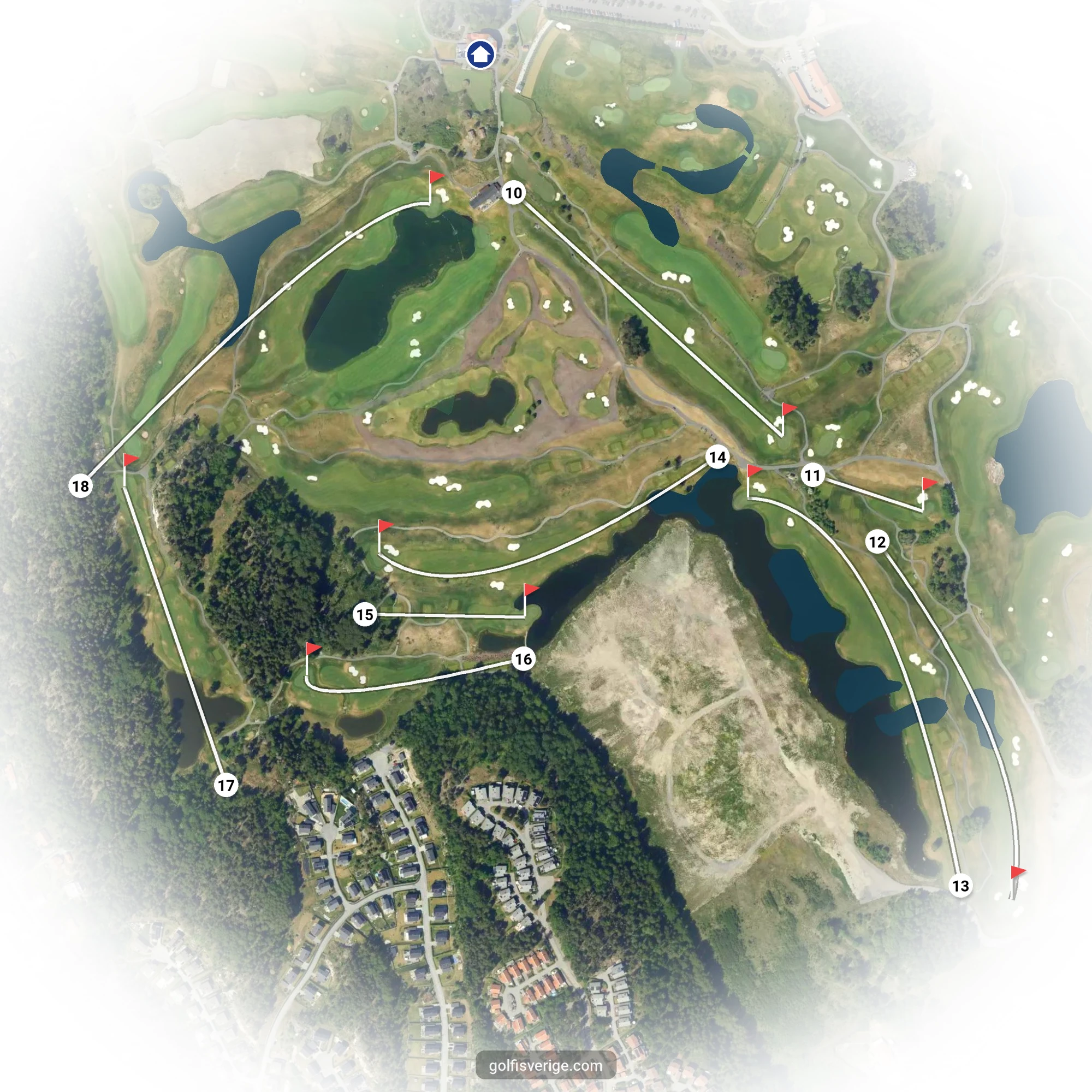 Banguide för East Course hål 10-18