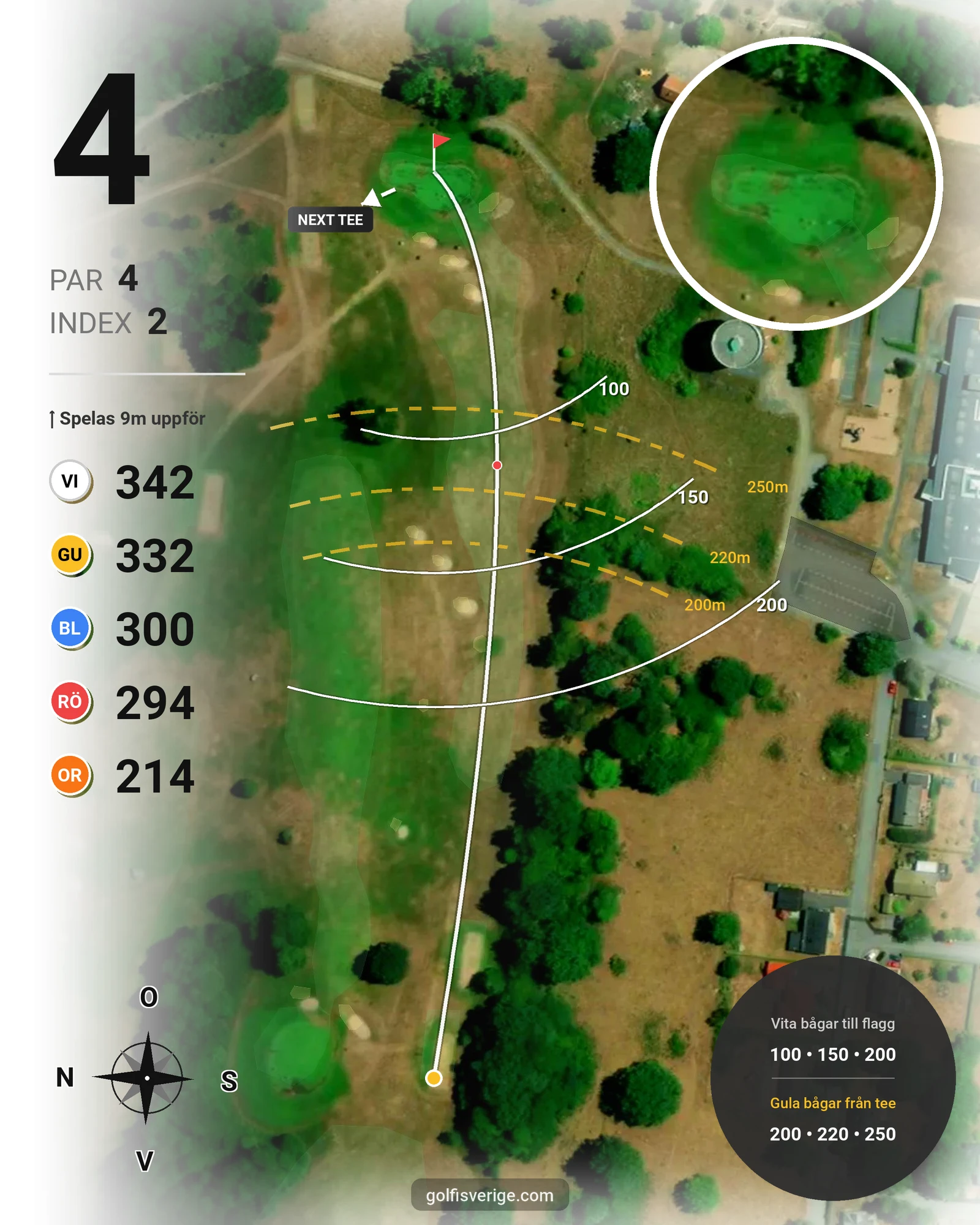 Banguide Östra Göinge Golfklubb på Östra Göinge Golfklubb - Hål 4 karta
