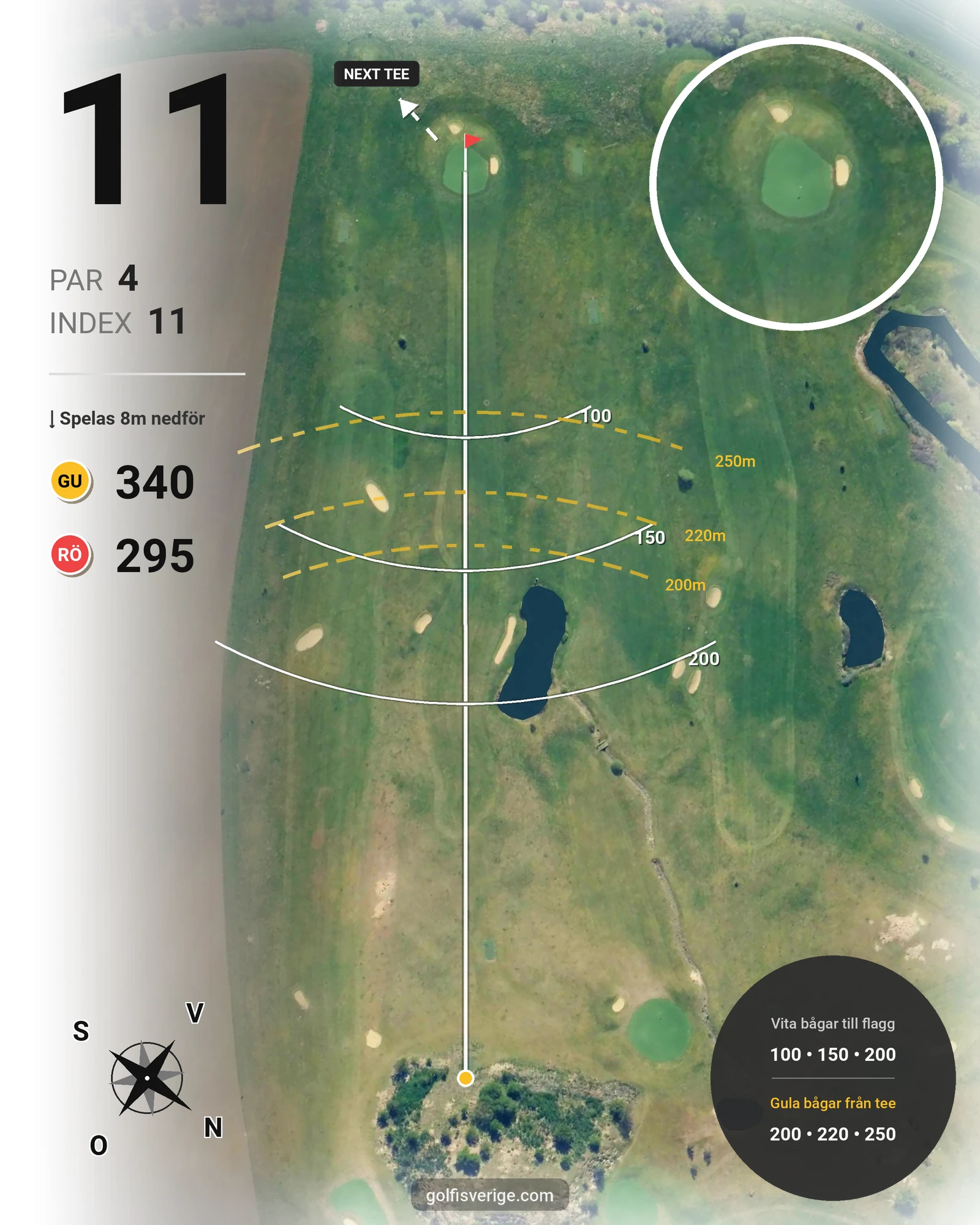 Banguide Oxie Golfklubb på Oxie Golfklubb - Hål 11 karta