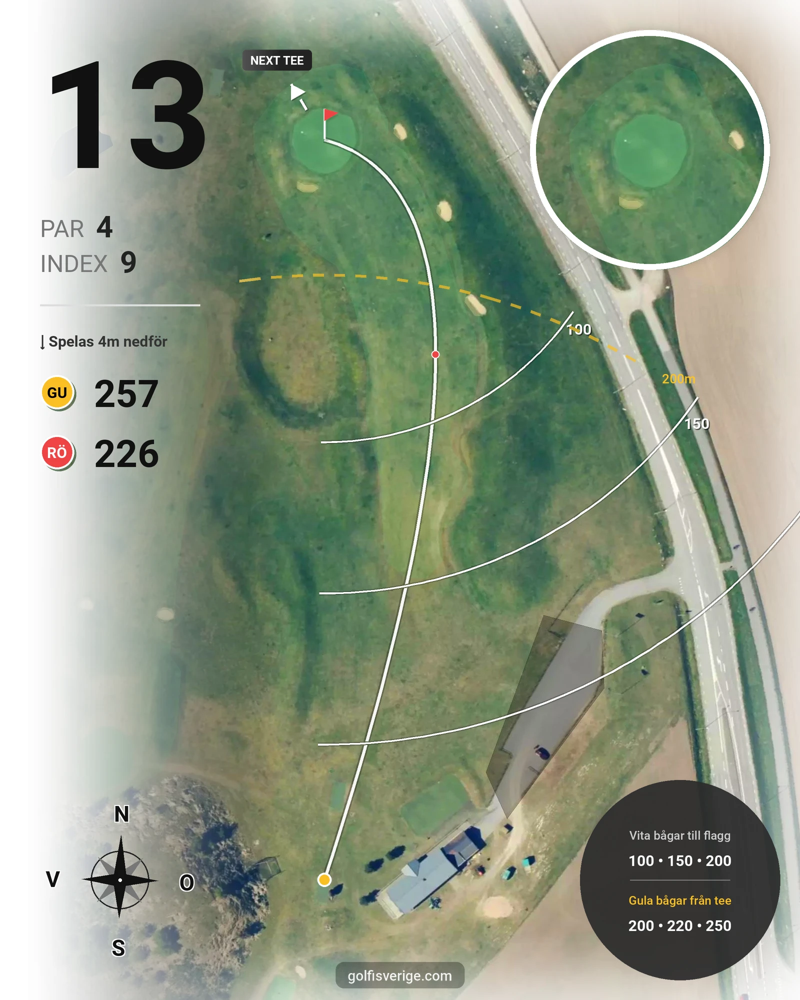 Banguide Oxie Golfklubb på Oxie Golfklubb - Hål 13 karta