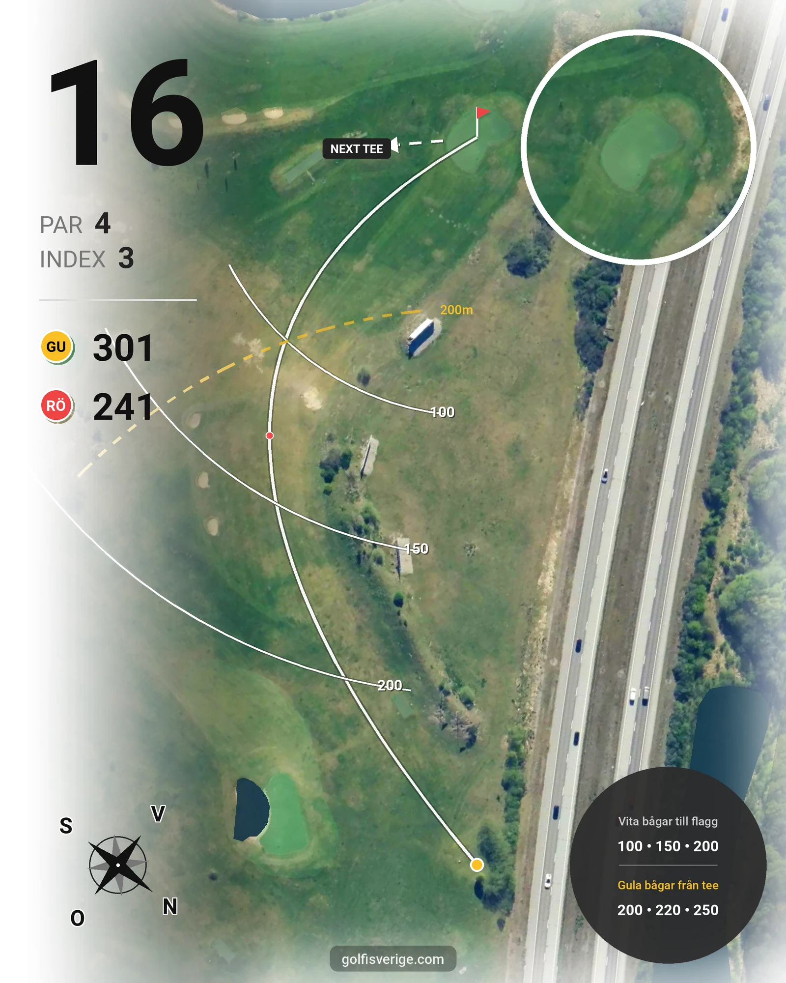Banguide Oxie Golfklubb på Oxie Golfklubb - Hål 16 karta