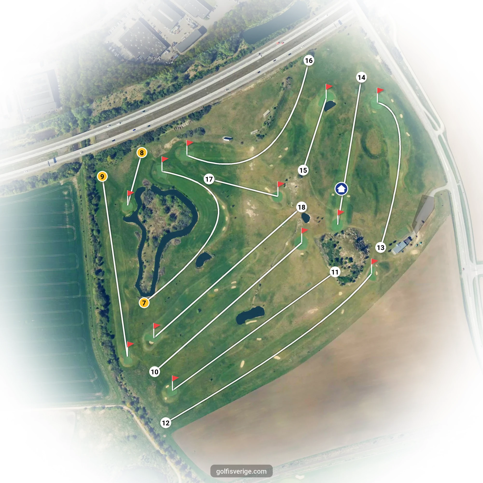 Banguide för Oxie Golfklubb på Oxie Golfklubb