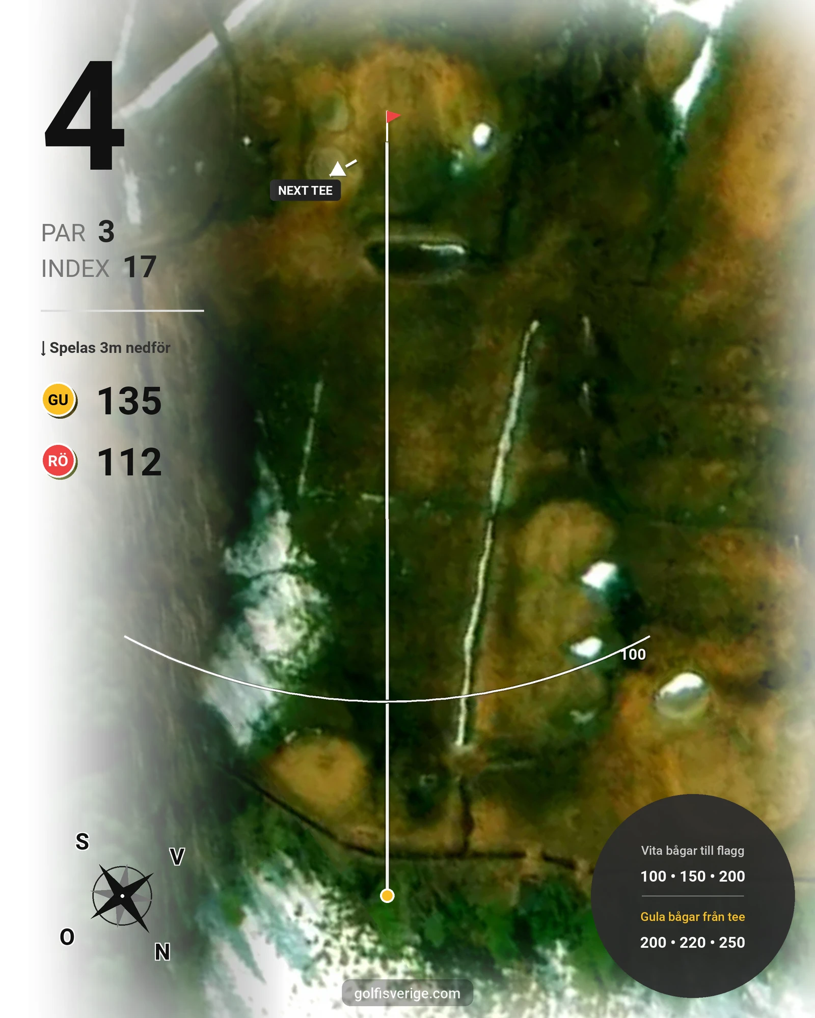 Banguide 9-hålsbana, Fastighetsbyrån på Piteå Golfklubb - Hål 4 karta