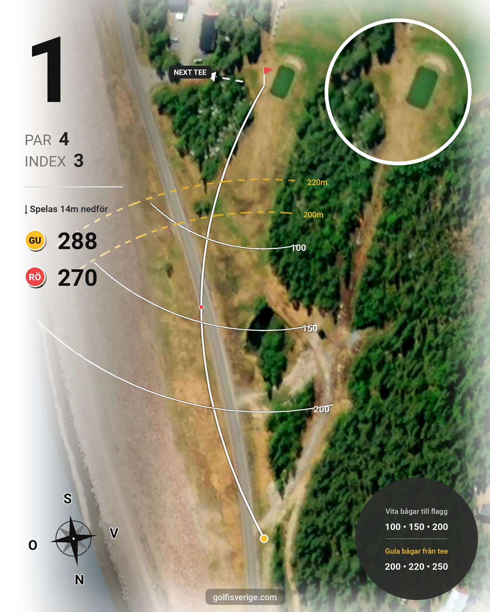 Banguide Porjus Golfbana på Porjus Golfklubb - Hål 1 karta