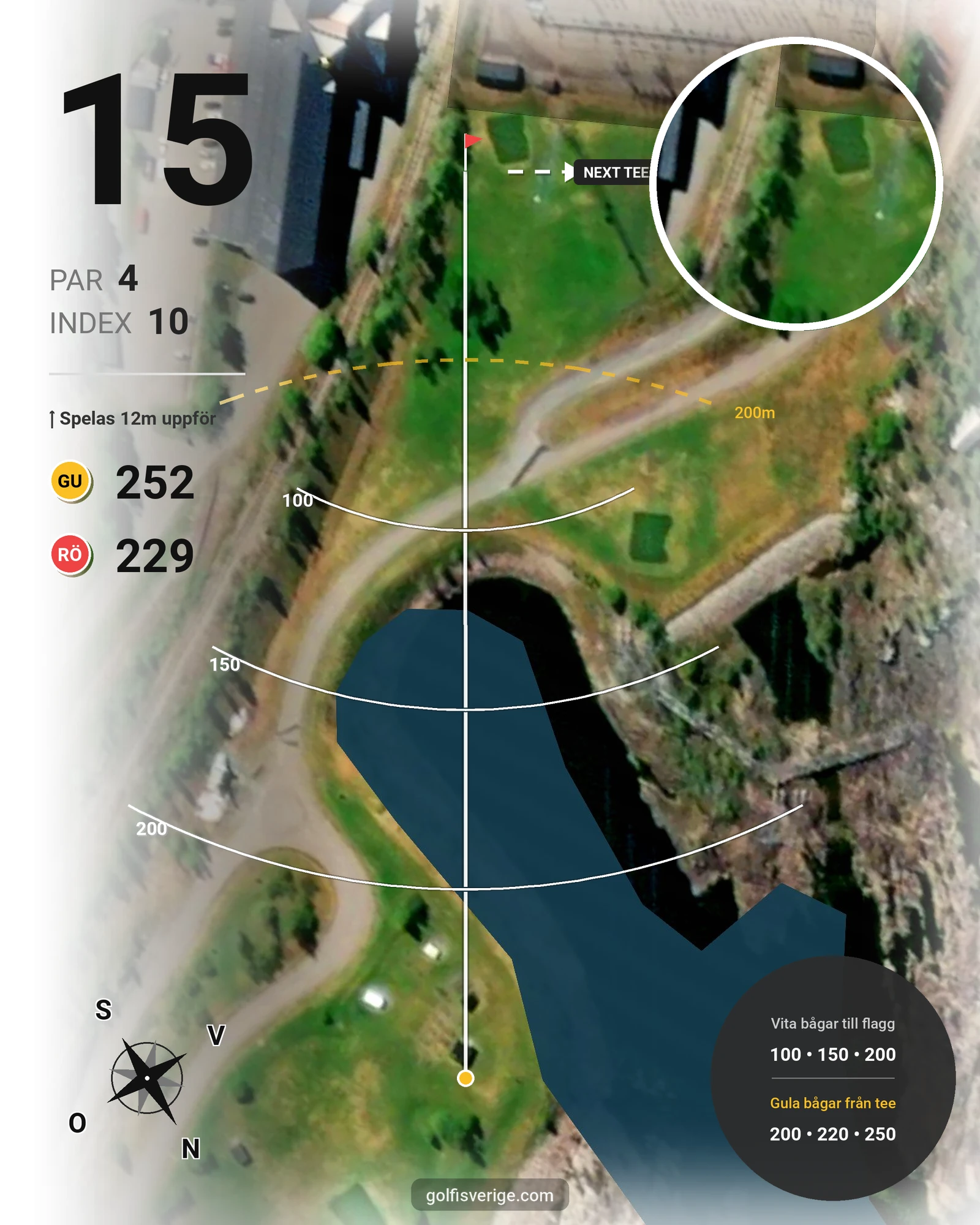 Banguide Porjus Golfbana på Porjus Golfklubb - Hål 15 karta