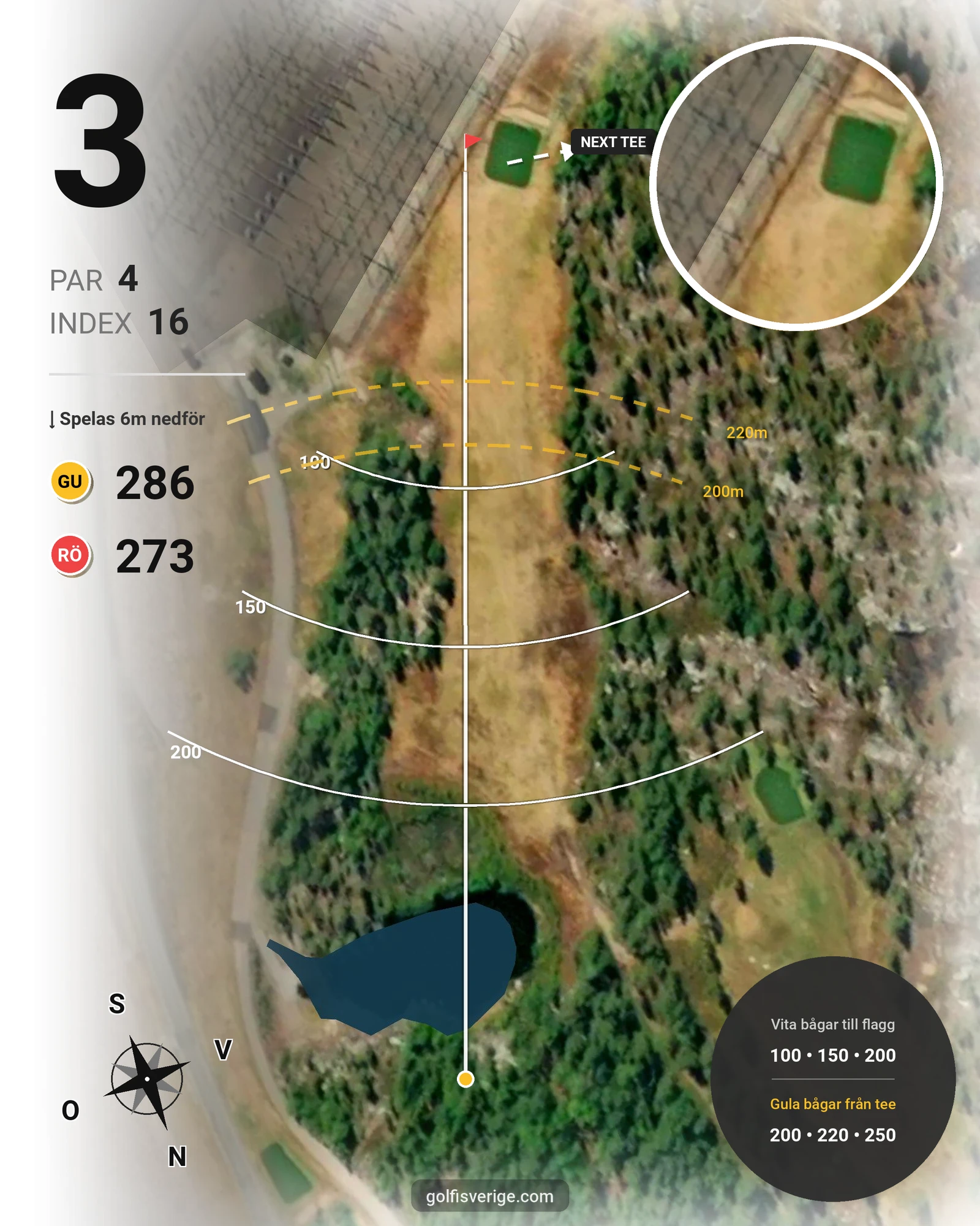 Banguide Porjus Golfbana på Porjus Golfklubb - Hål 3 karta