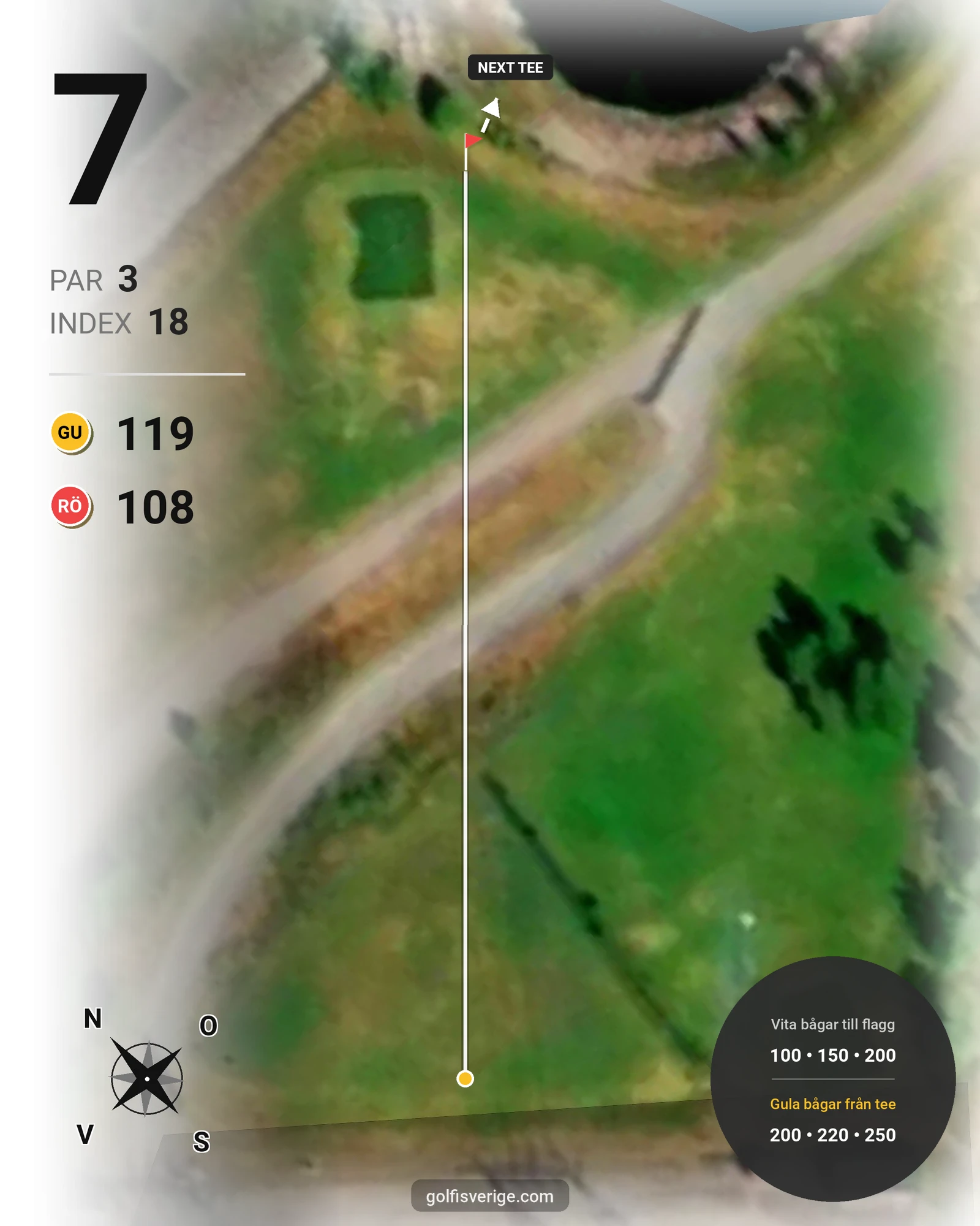 Banguide Porjus Golfbana på Porjus Golfklubb - Hål 7 karta