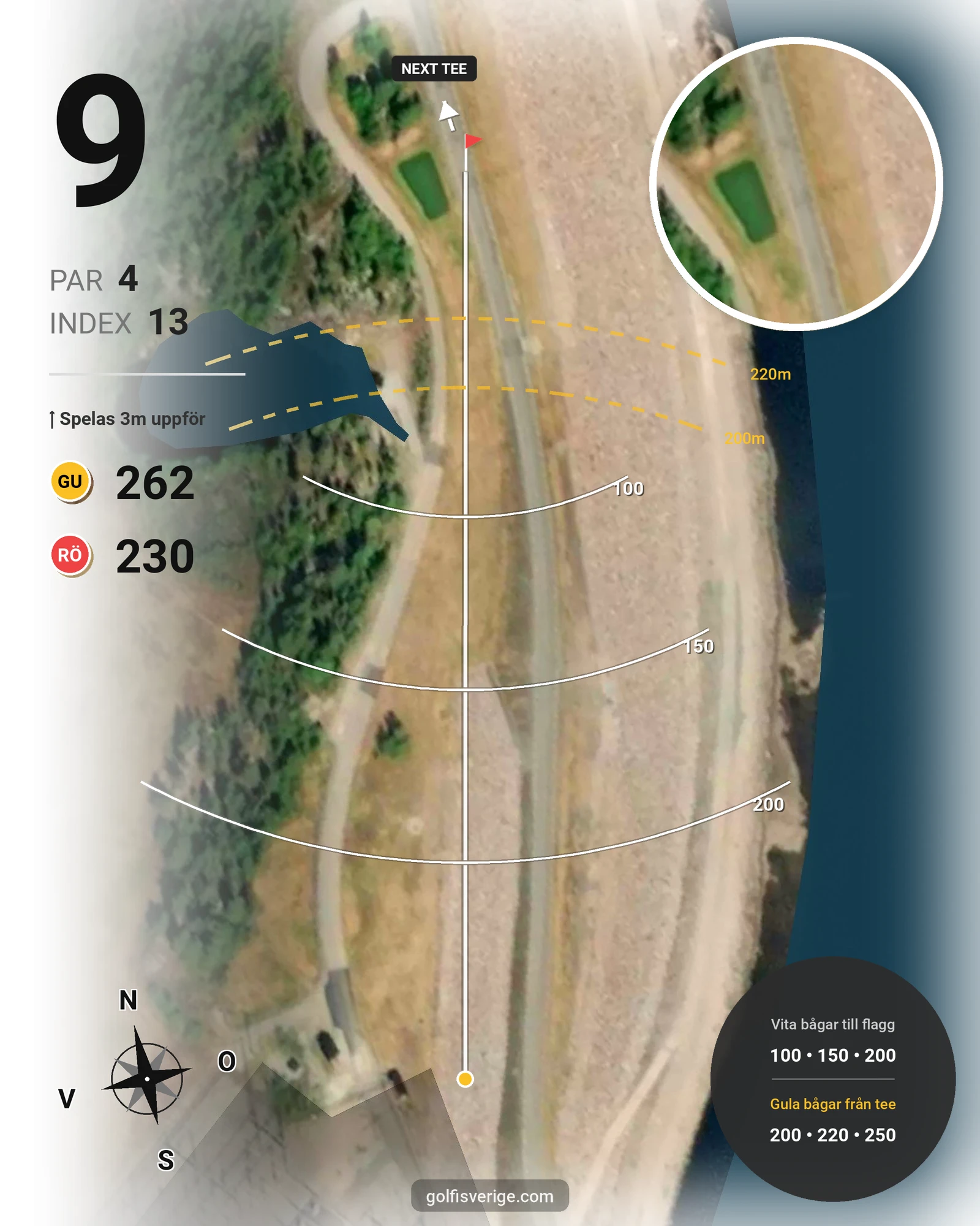 Banguide Porjus Golfbana på Porjus Golfklubb - Hål 9 karta
