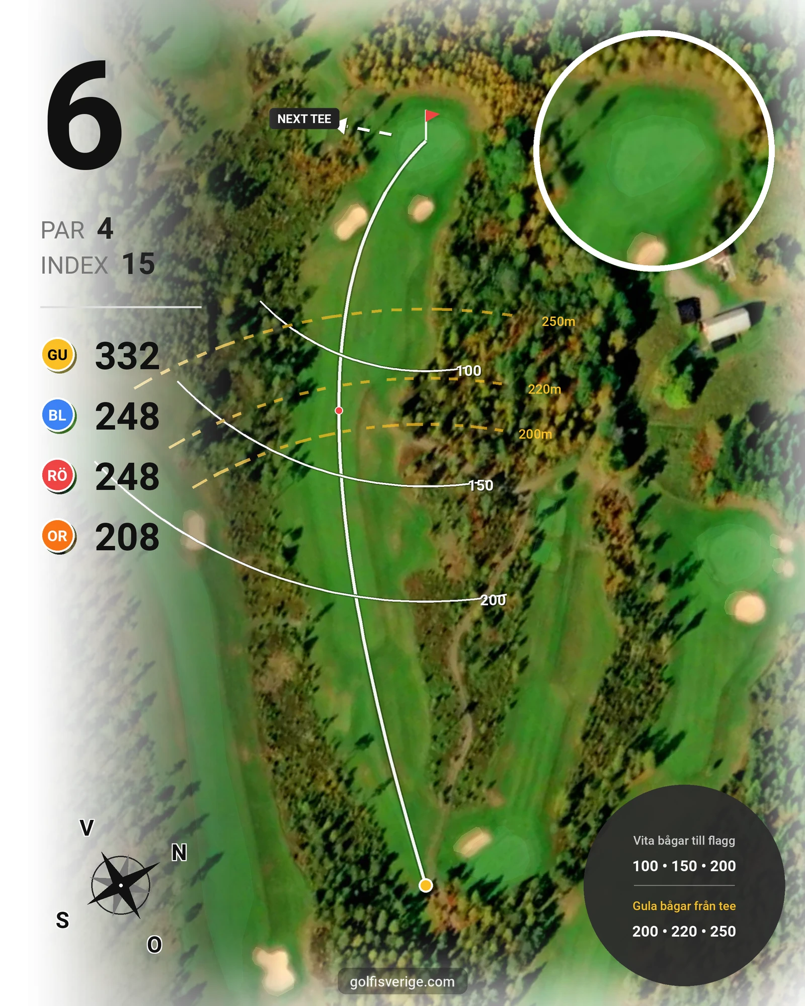 Banguide Källebackens Golfbana på Reftele Golfklubb - Hål 6 karta