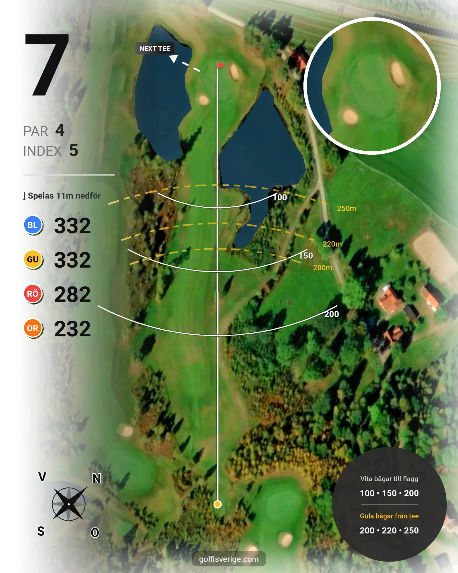 Banguide Källebackens Golfbana på Reftele Golfklubb - Hål 7 karta