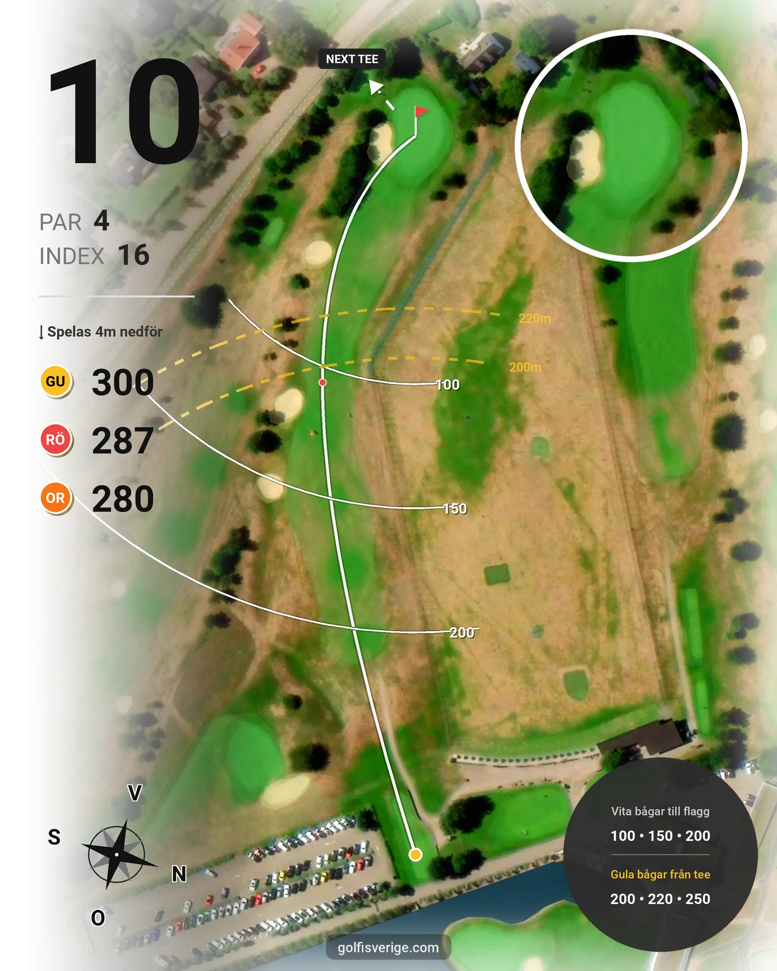 Banguide Dubbelbokning på Ringenäs Golfklubb - Hål 10 karta