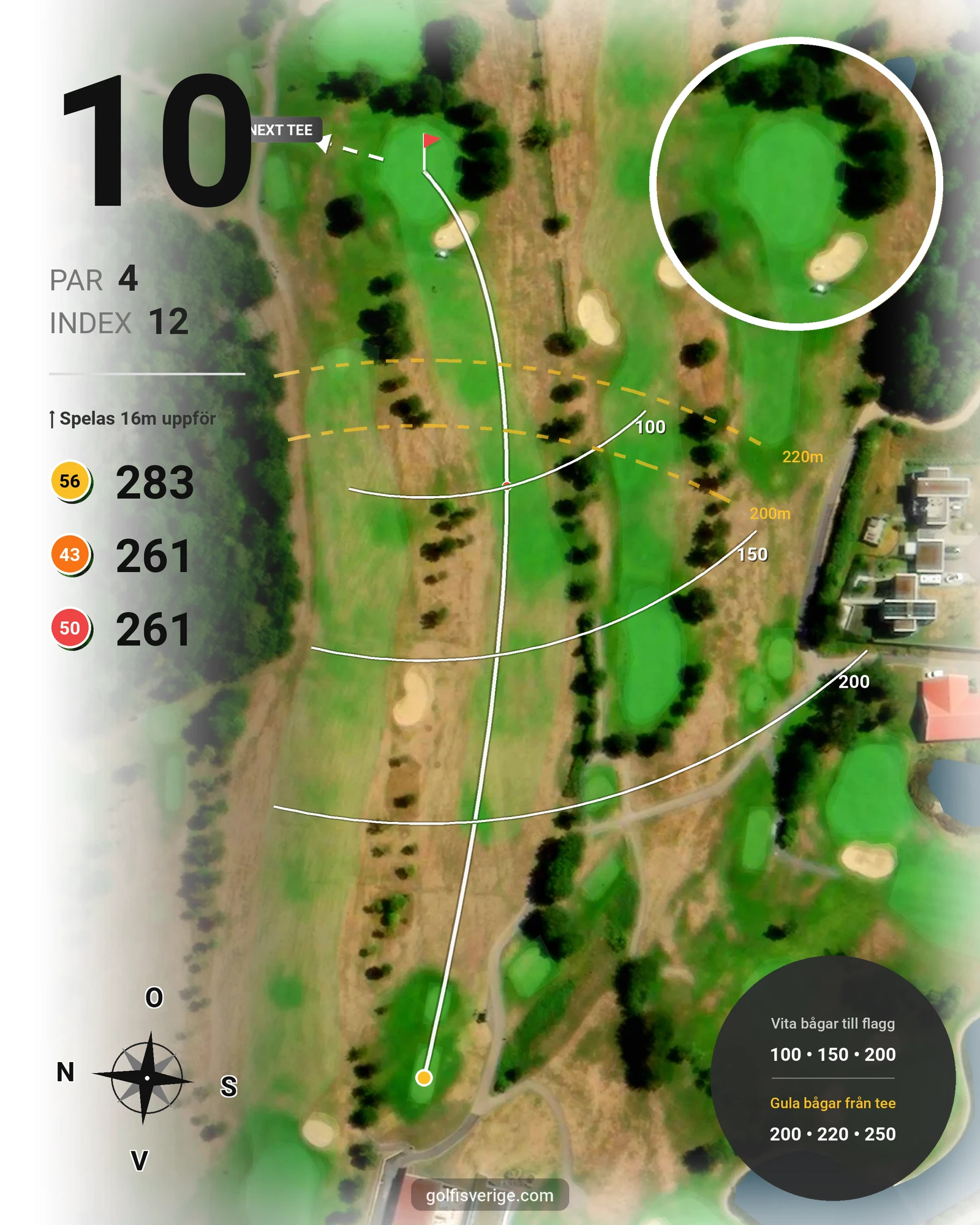 Banguide Dubbelbokning på Ringenäs Golfklubb - Hål 10 karta