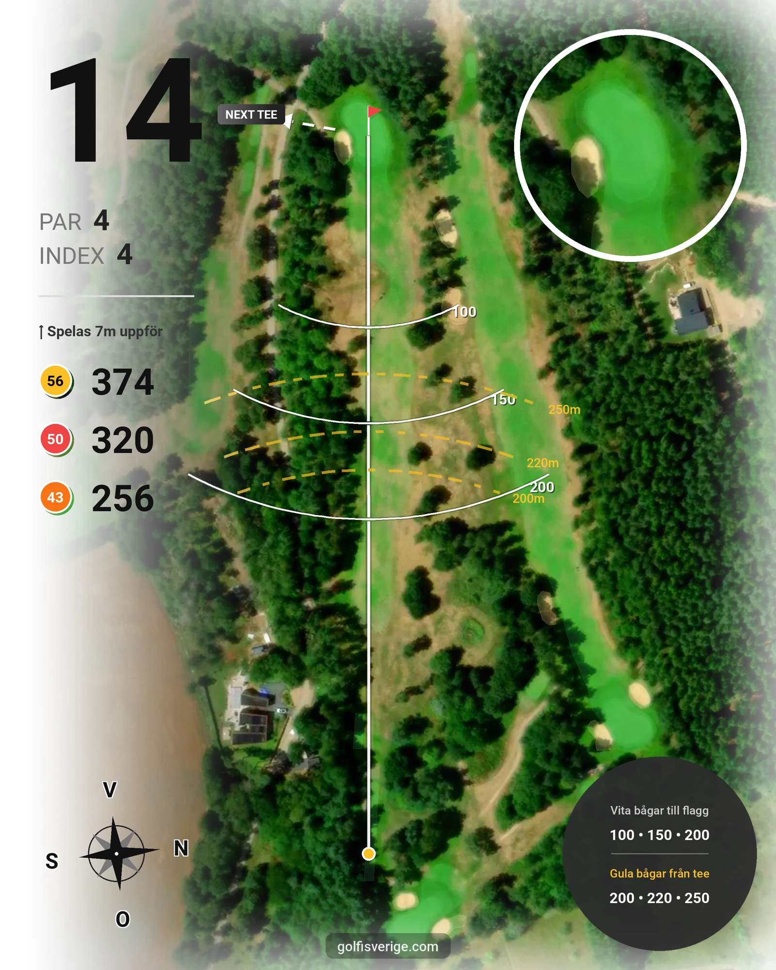 Banguide Dubbelbokning på Ringenäs Golfklubb - Hål 14 karta