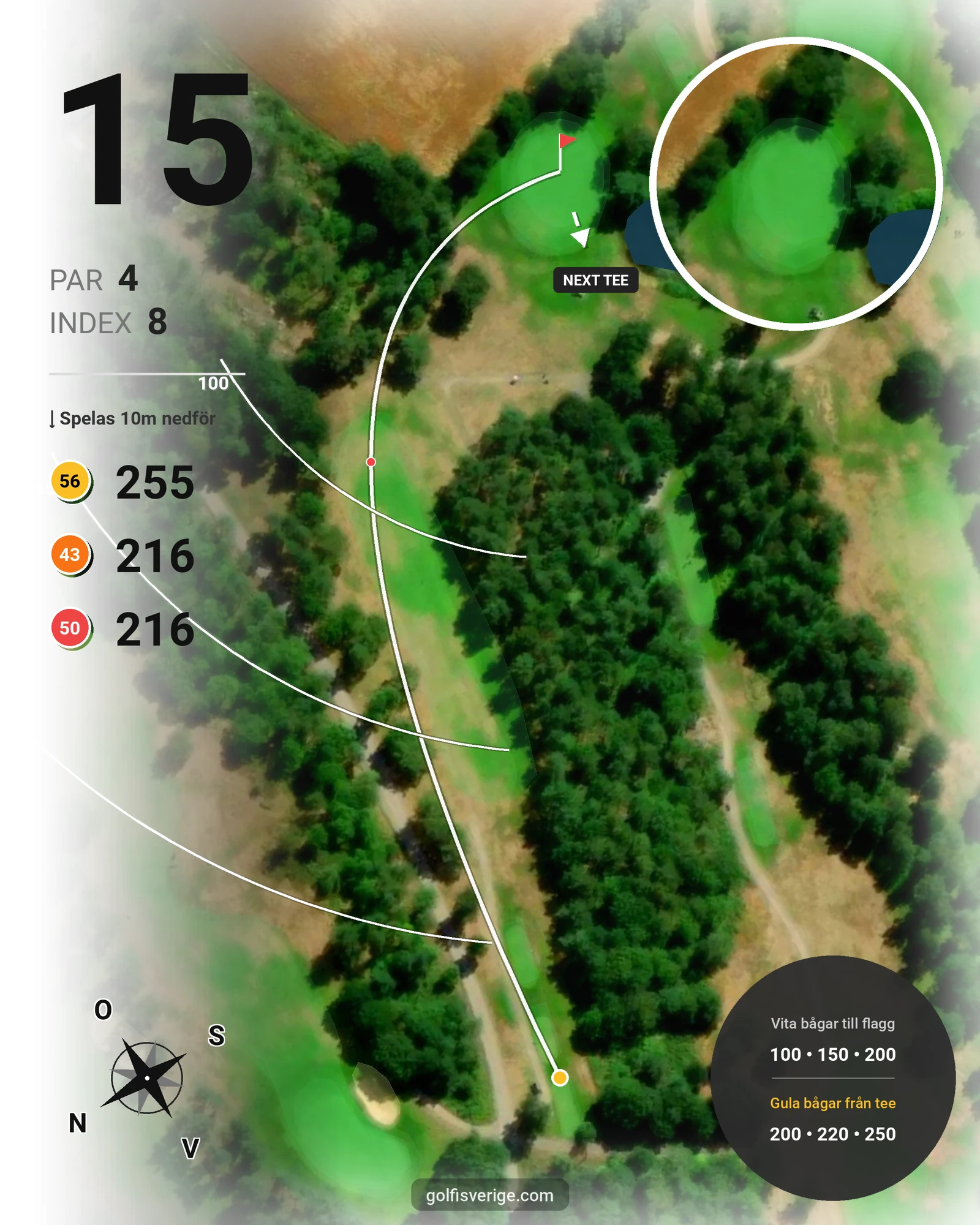 Banguide Dubbelbokning på Ringenäs Golfklubb - Hål 15 karta