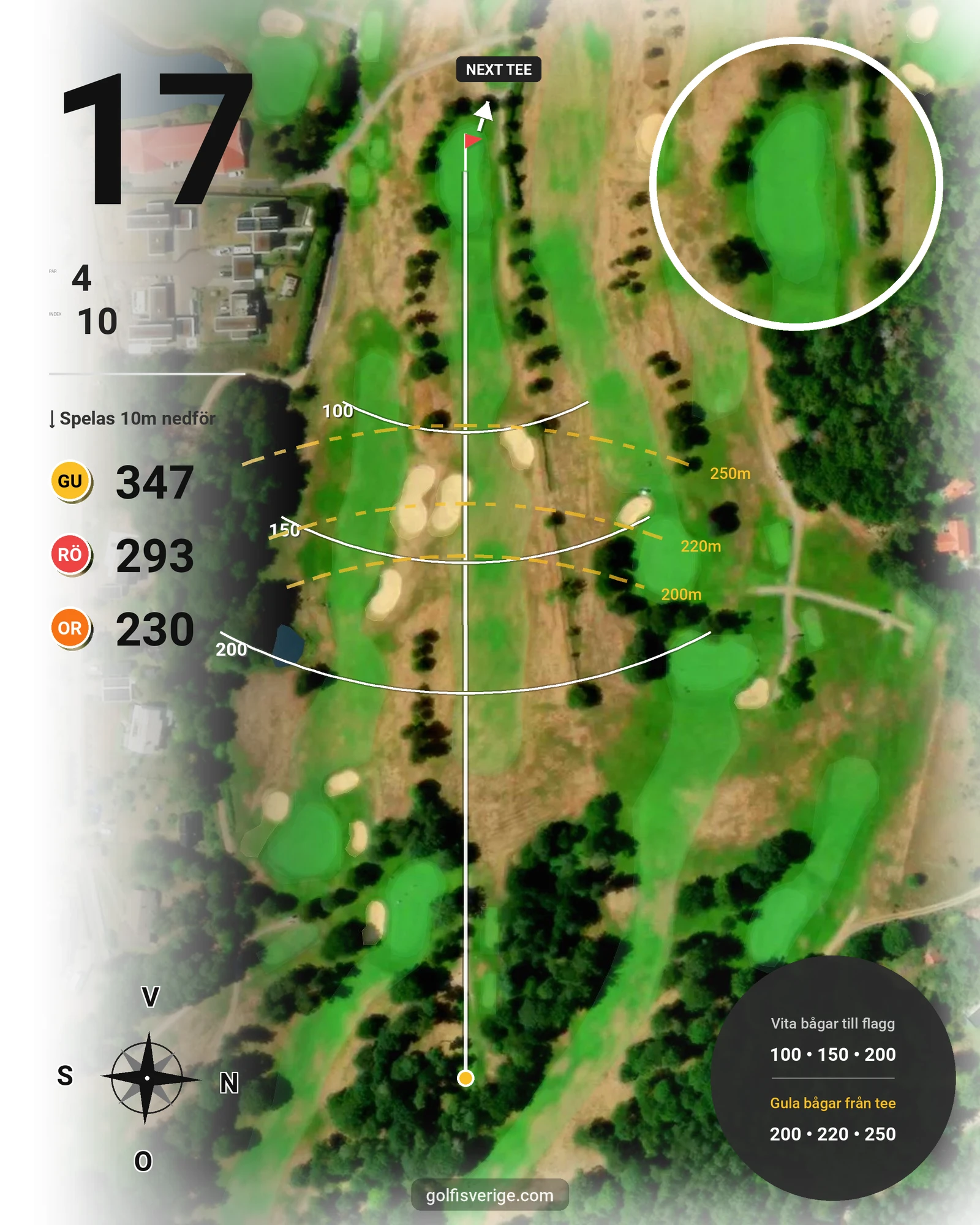 Banguide Dubbelbokning på Ringenäs Golfklubb - Hål 17 karta
