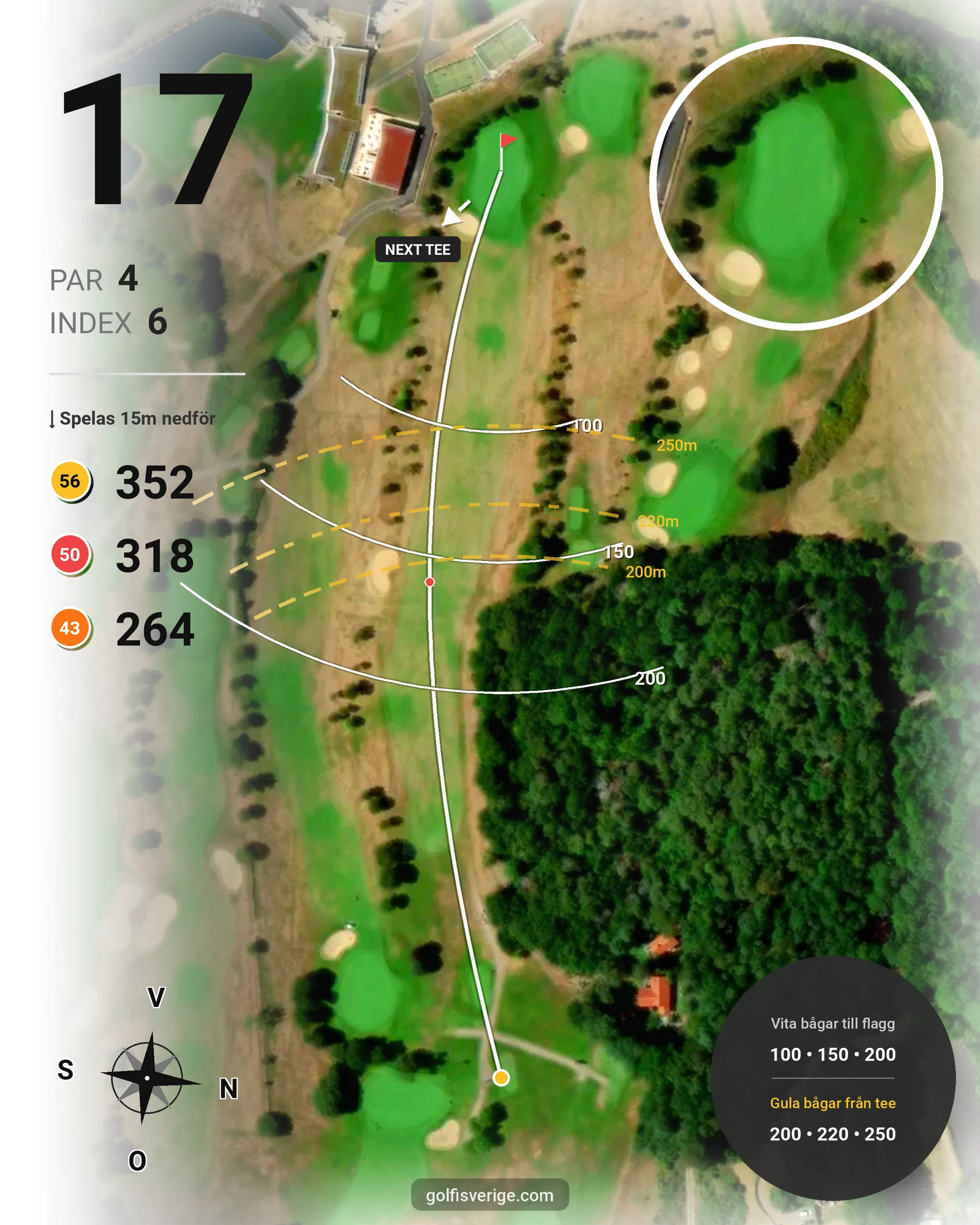 Banguide Dubbelbokning på Ringenäs Golfklubb - Hål 17 karta