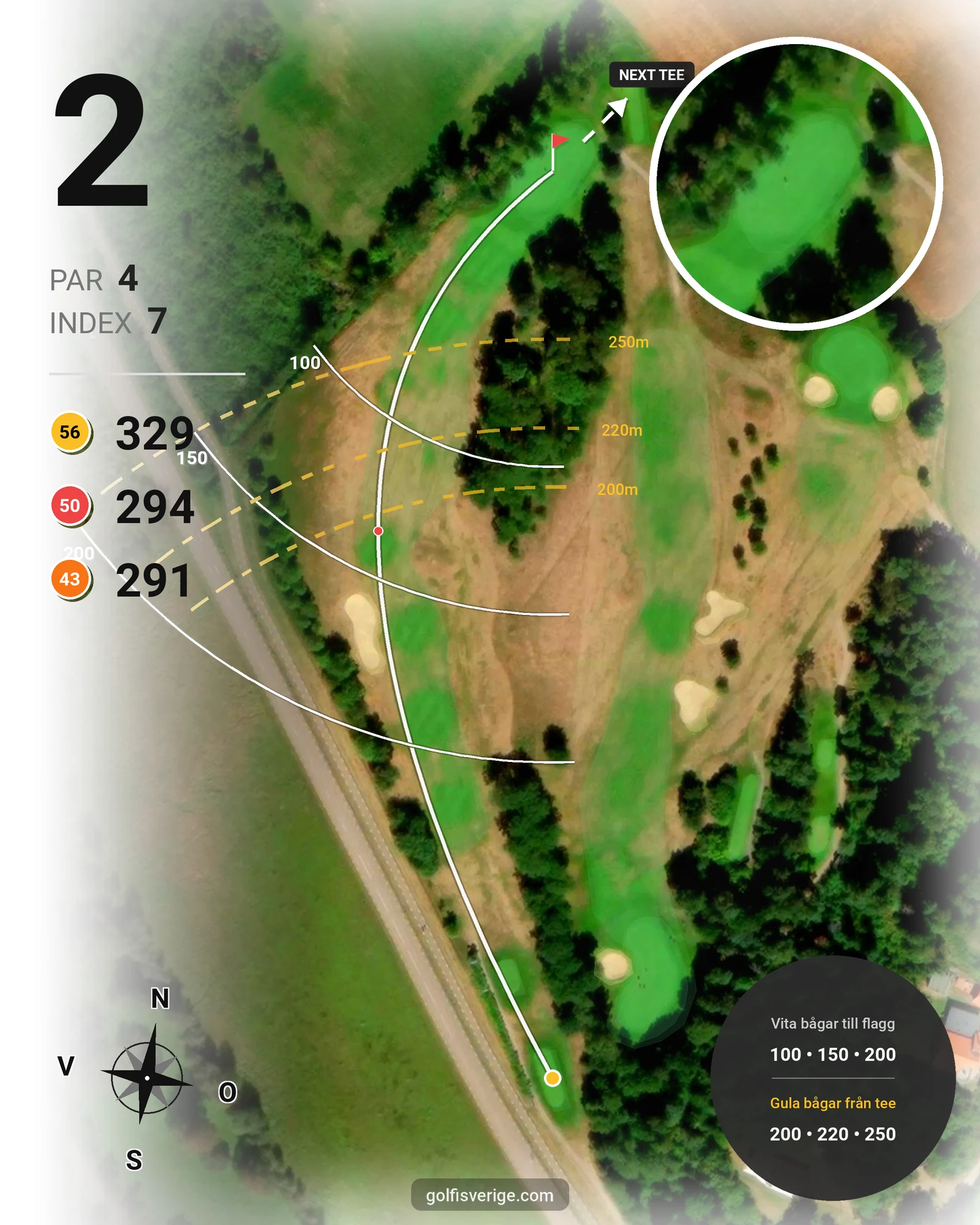 Banguide Dubbelbokning på Ringenäs Golfklubb - Hål 2 karta