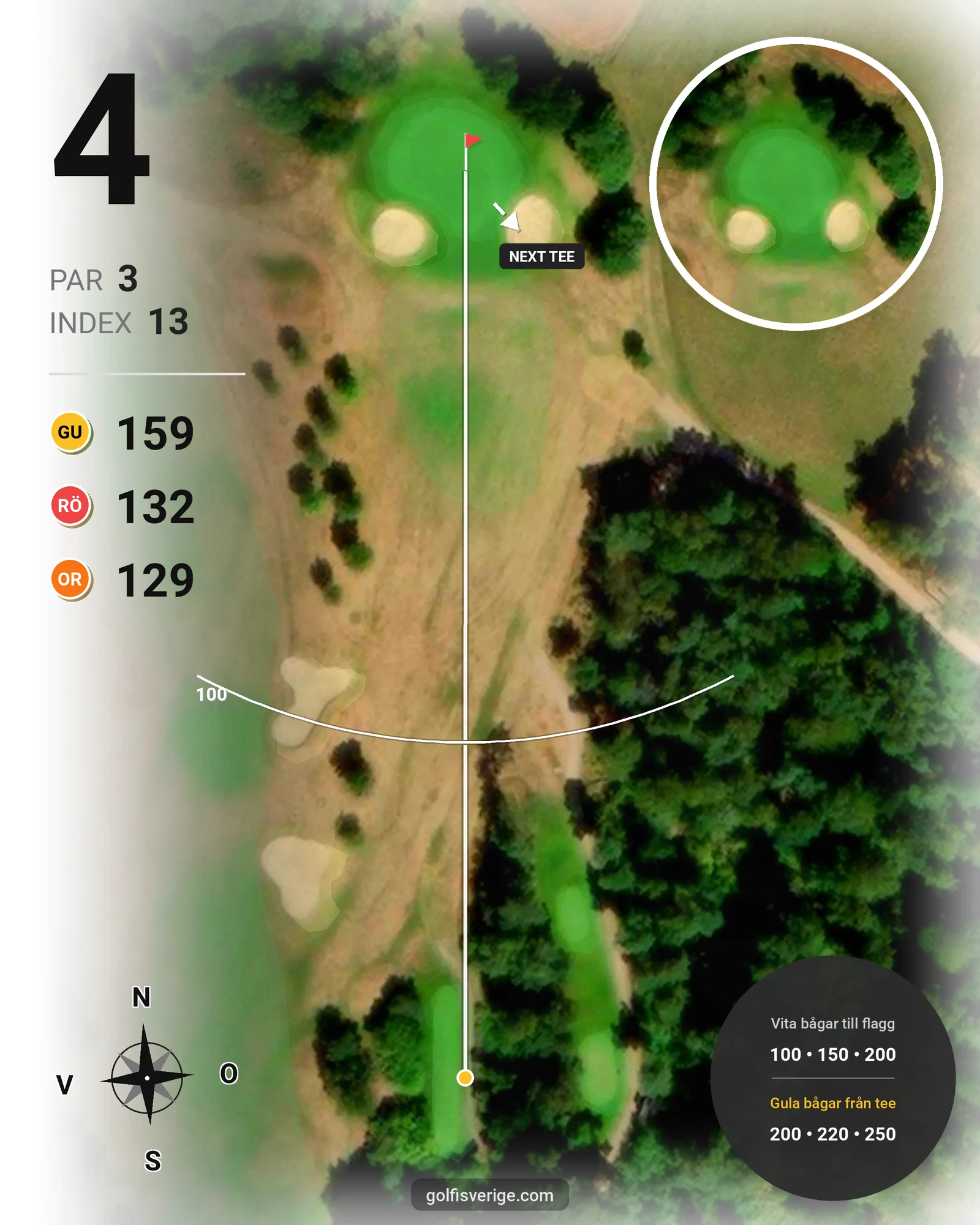 Banguide Dubbelbokning på Ringenäs Golfklubb - Hål 4 karta