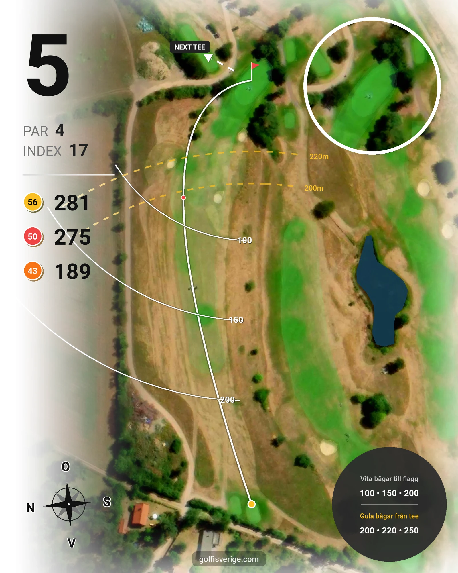 Banguide Dubbelbokning på Ringenäs Golfklubb - Hål 5 karta
