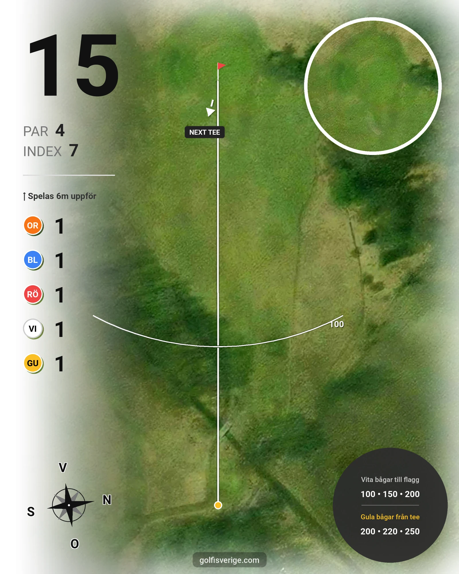Banguide 2 - Nya banan - 12 hålsbanan hål 15 karta