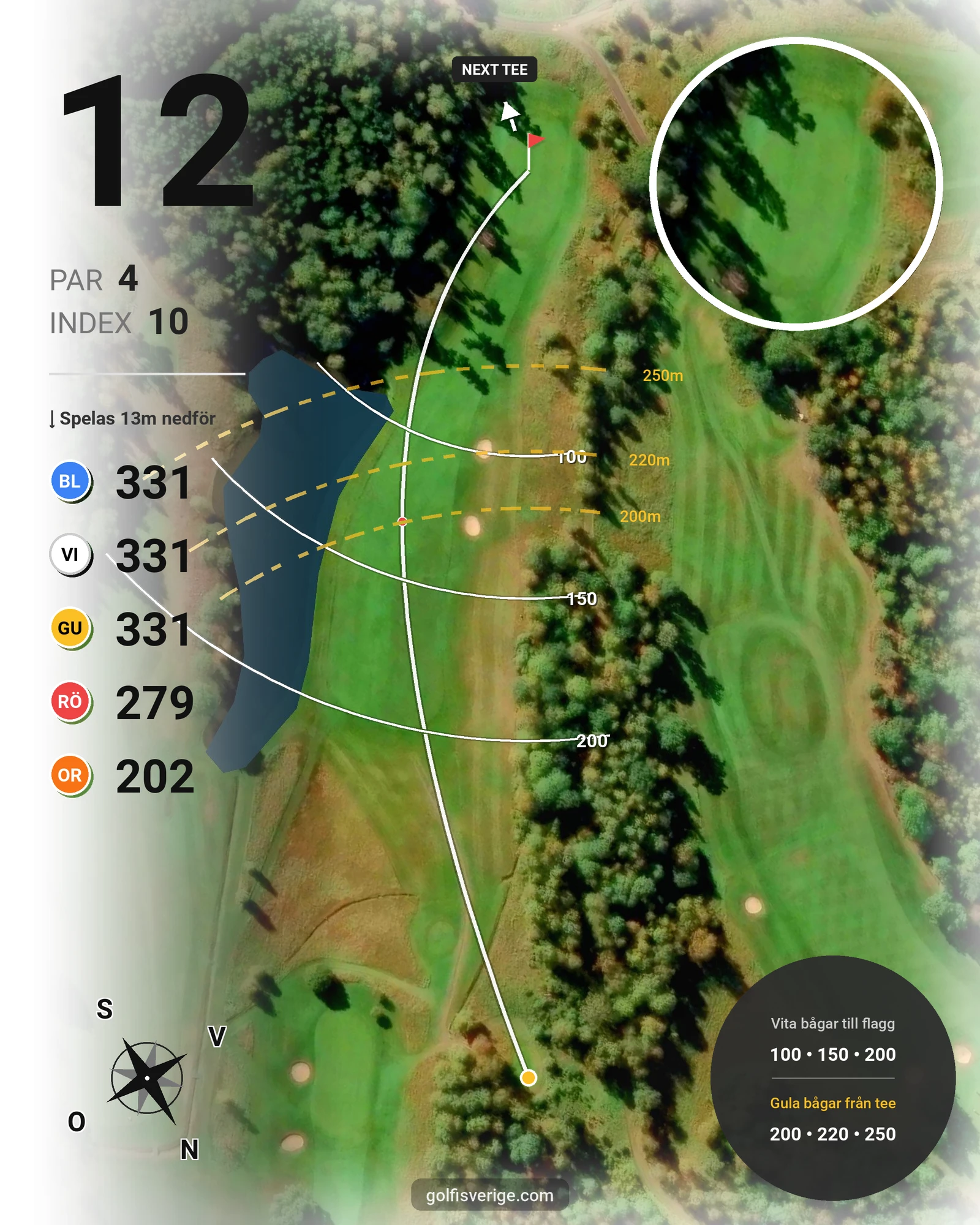 Banguide Ryfors GK på Ryfors Golfklubb - Hål 12 karta