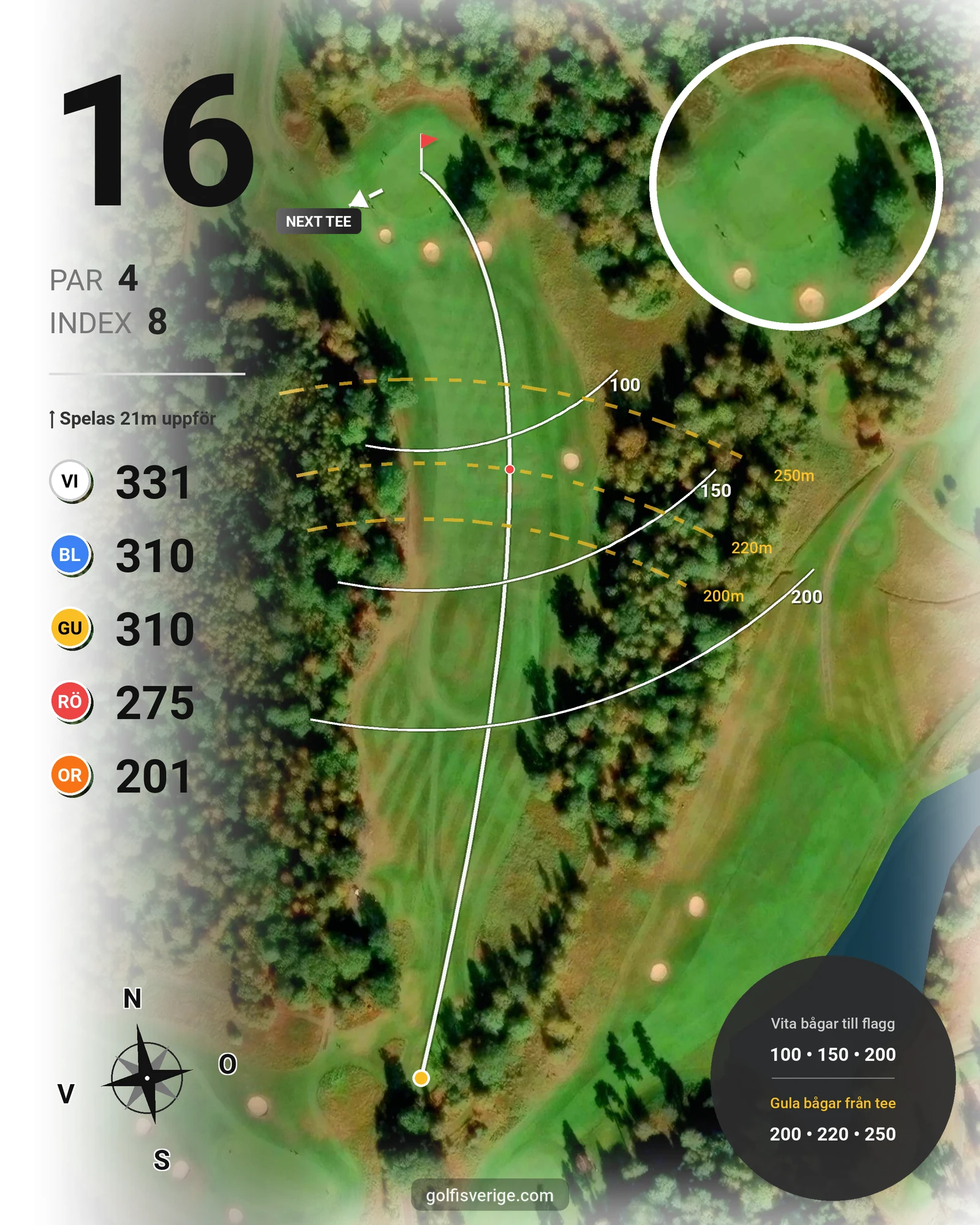 Banguide Ryfors GK på Ryfors Golfklubb - Hål 16 karta