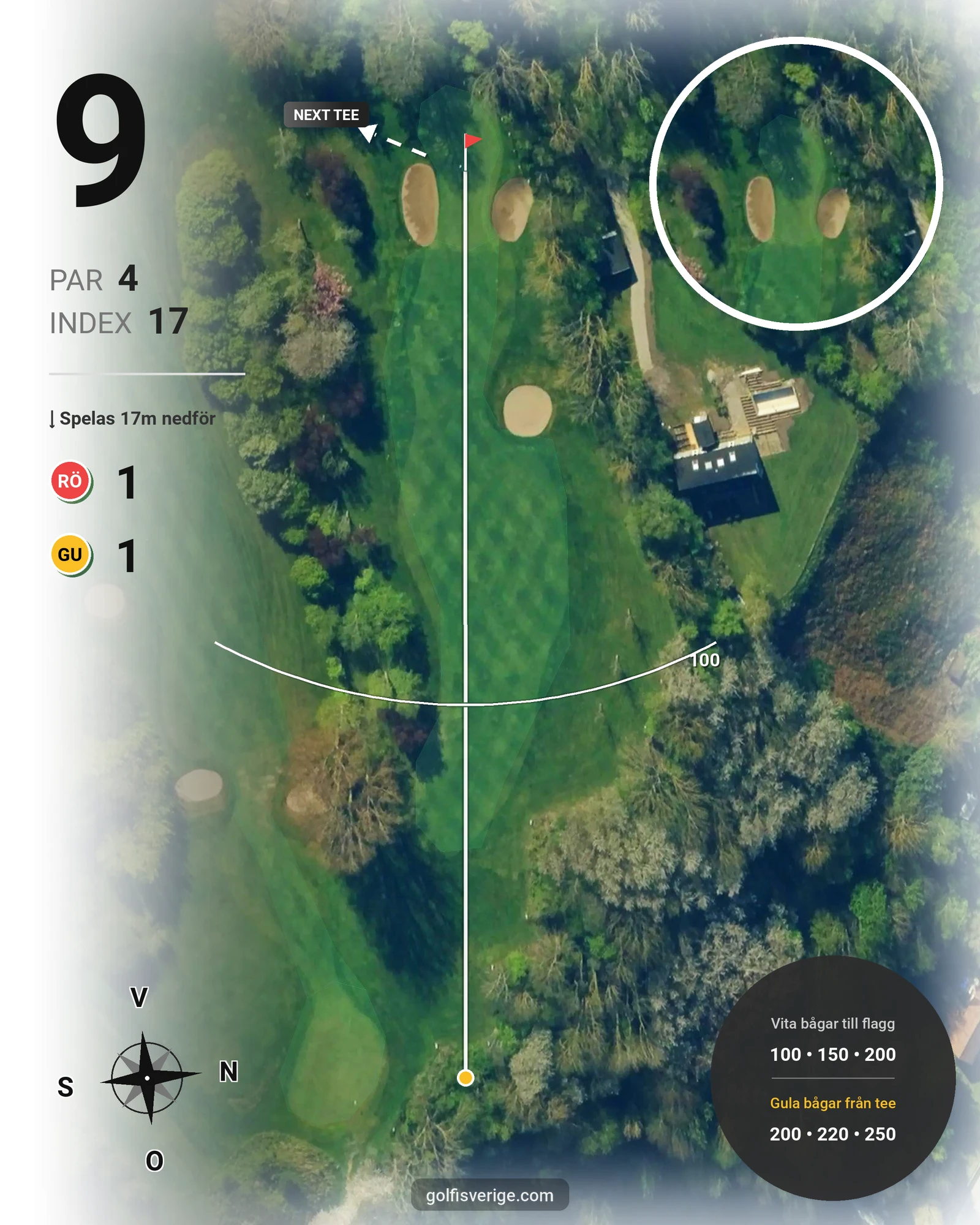 Banguide Sankt Ibbs GK hål 9 karta
