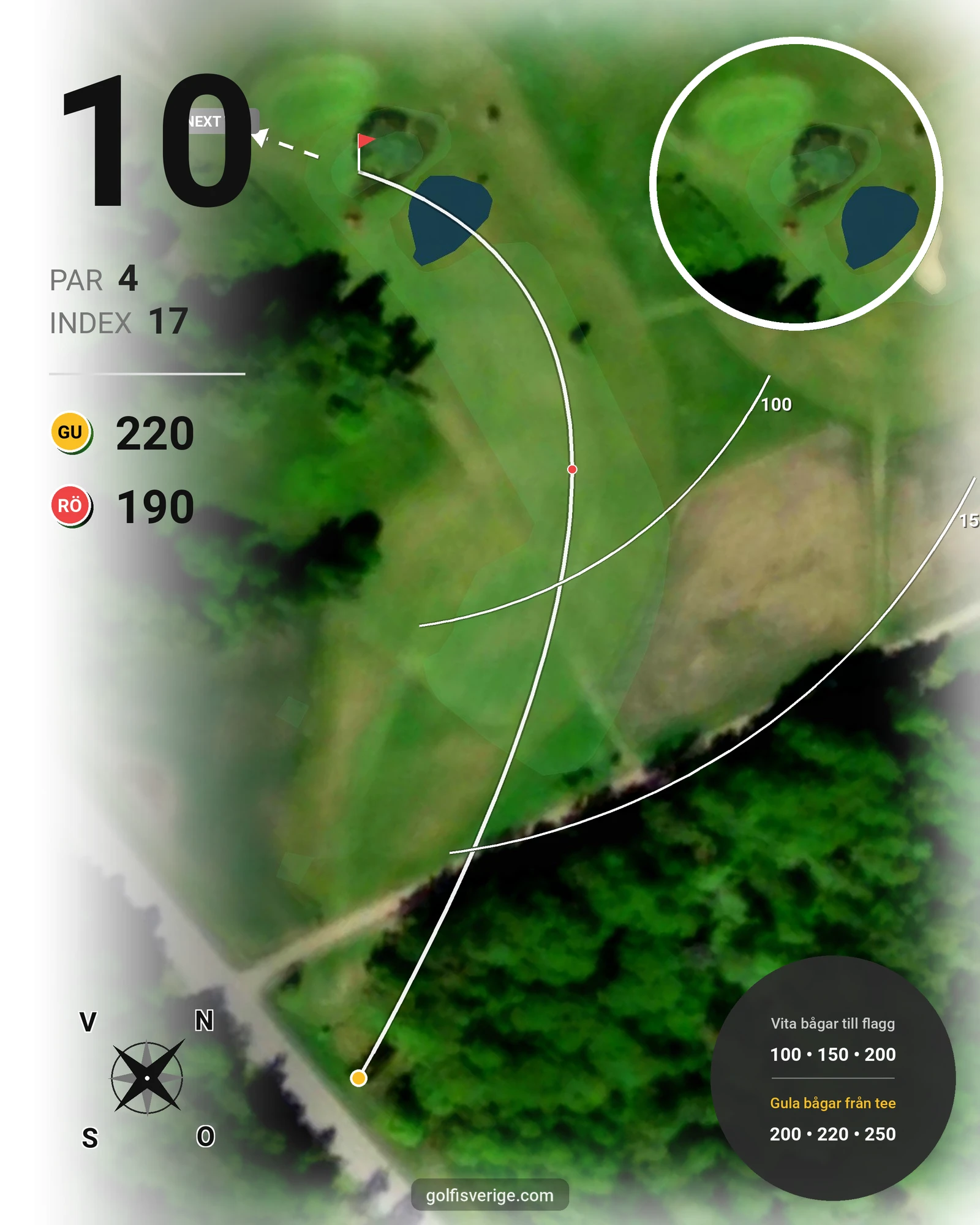Banguide Långa Banan 9 hål på SAIK Golfklubb - Hål 10 karta