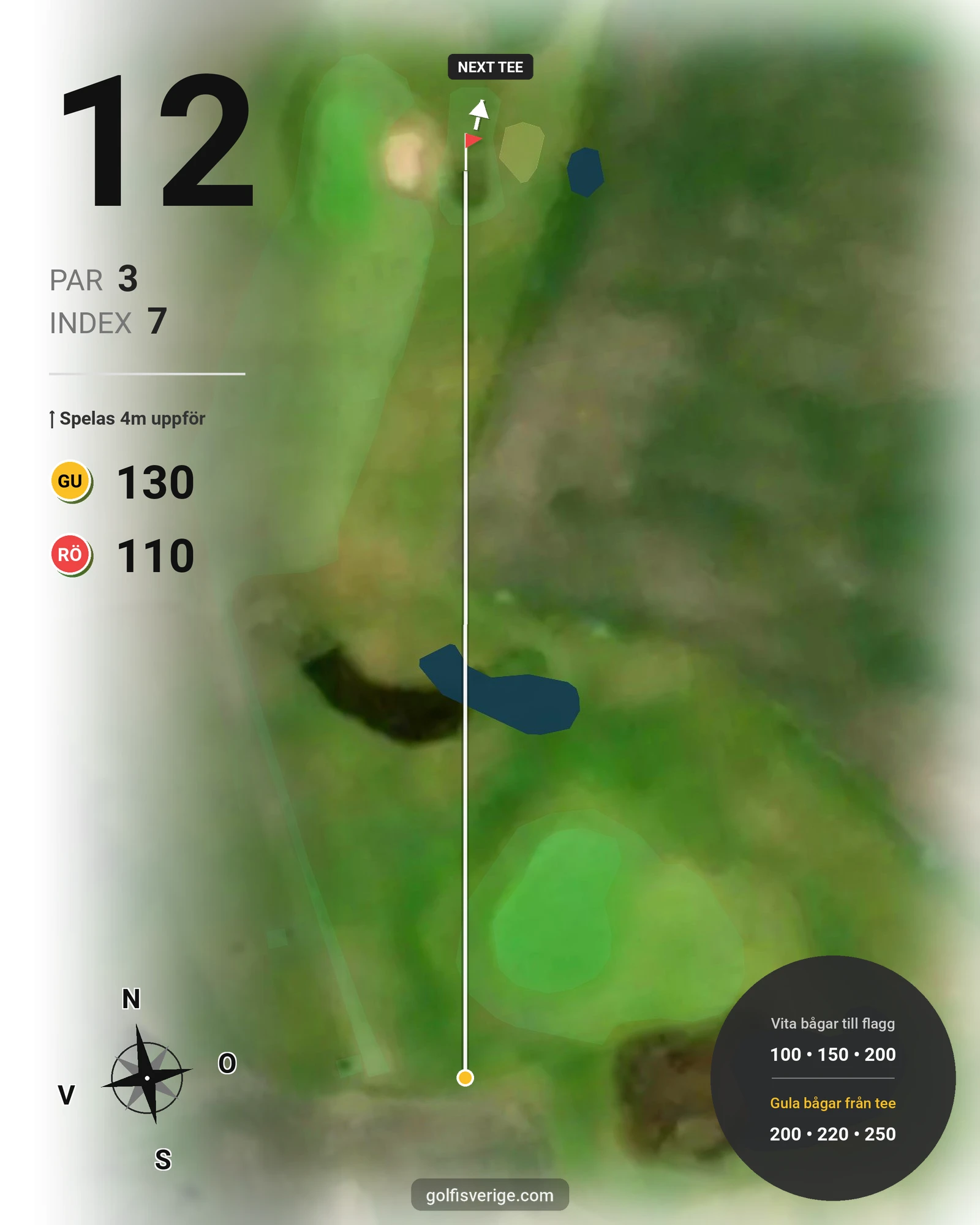 Banguide Långa Banan 9 hål på SAIK Golfklubb - Hål 12 karta