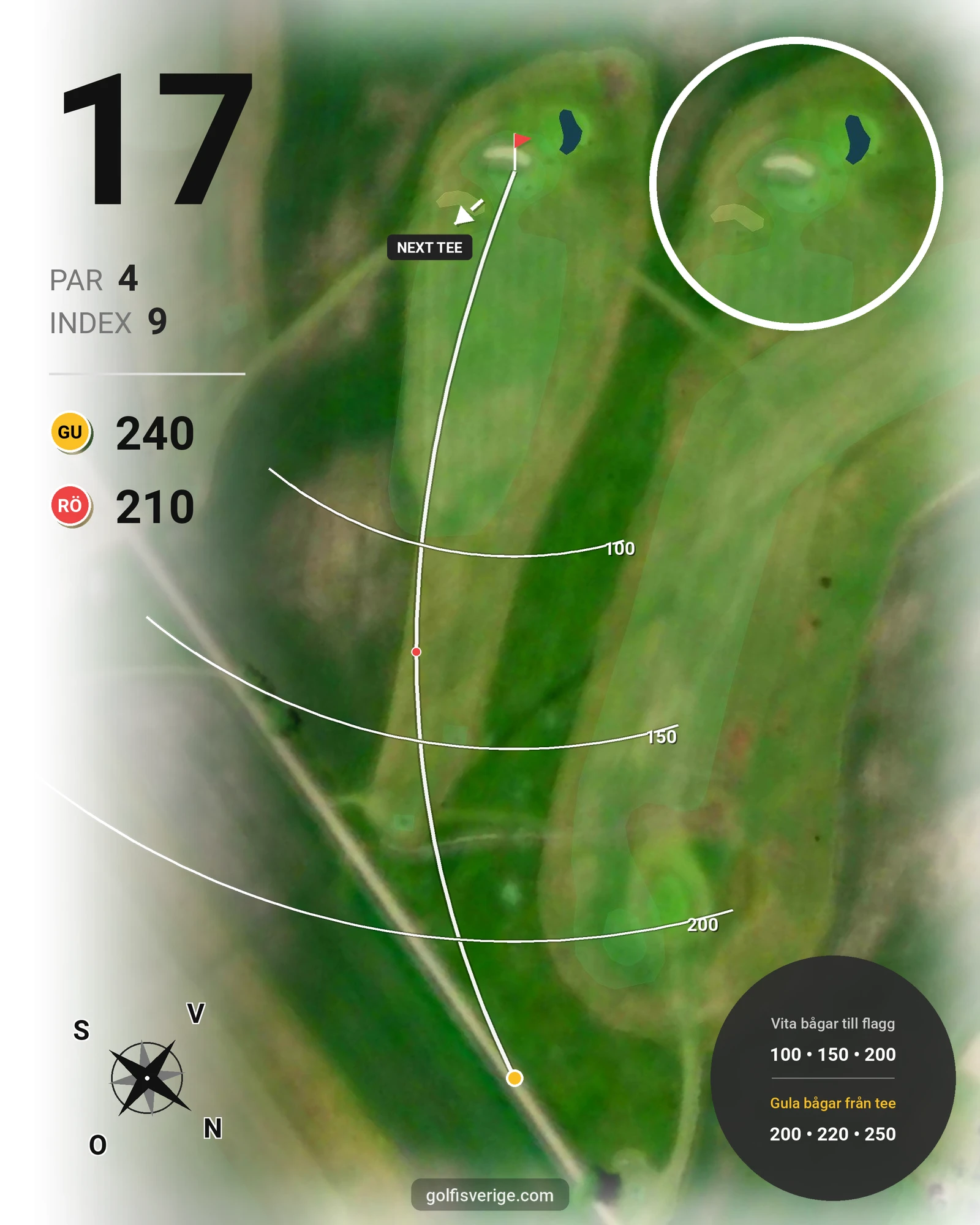 Banguide Långa Banan 9 hål på SAIK Golfklubb - Hål 17 karta