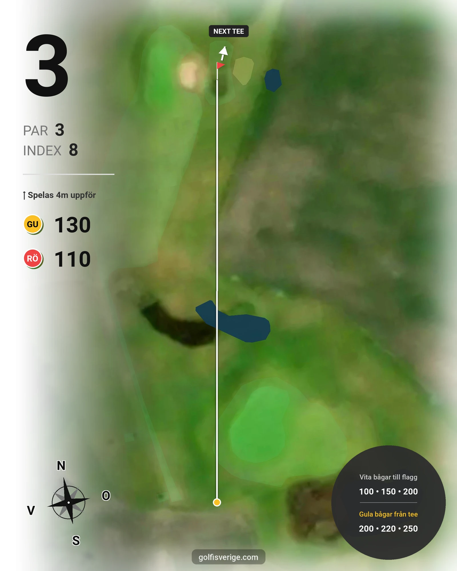 Banguide Långa Banan 9 hål på SAIK Golfklubb - Hål 3 karta