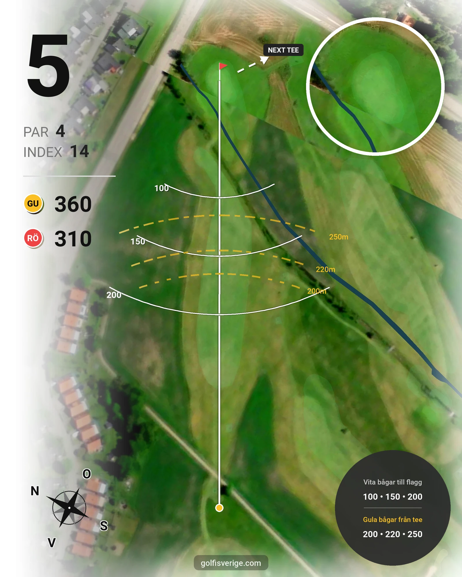 Banguide Långa Banan 9 hål på SAIK Golfklubb - Hål 5 karta